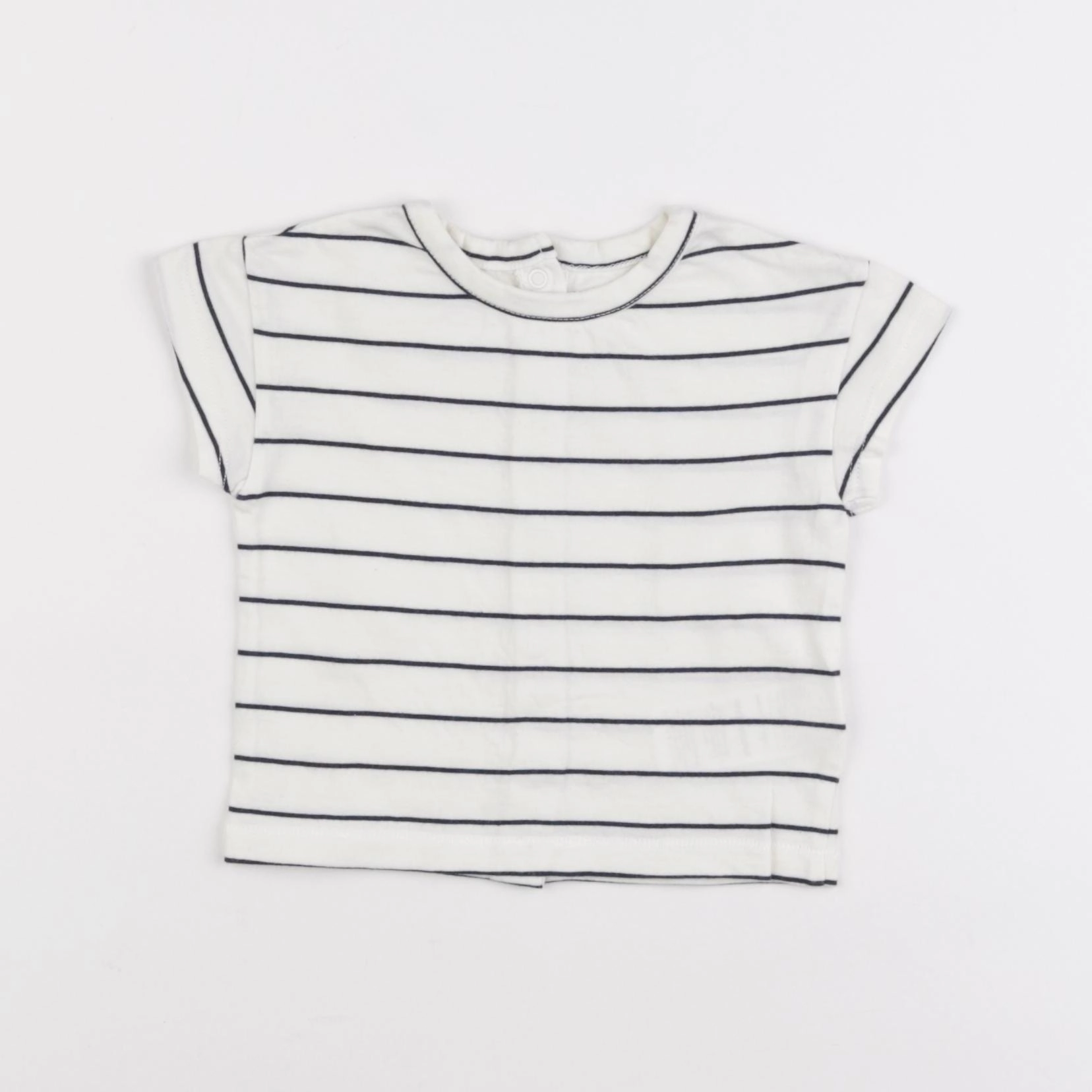 Vertbaudet - tee-shirt beige, bleu - 6 mois