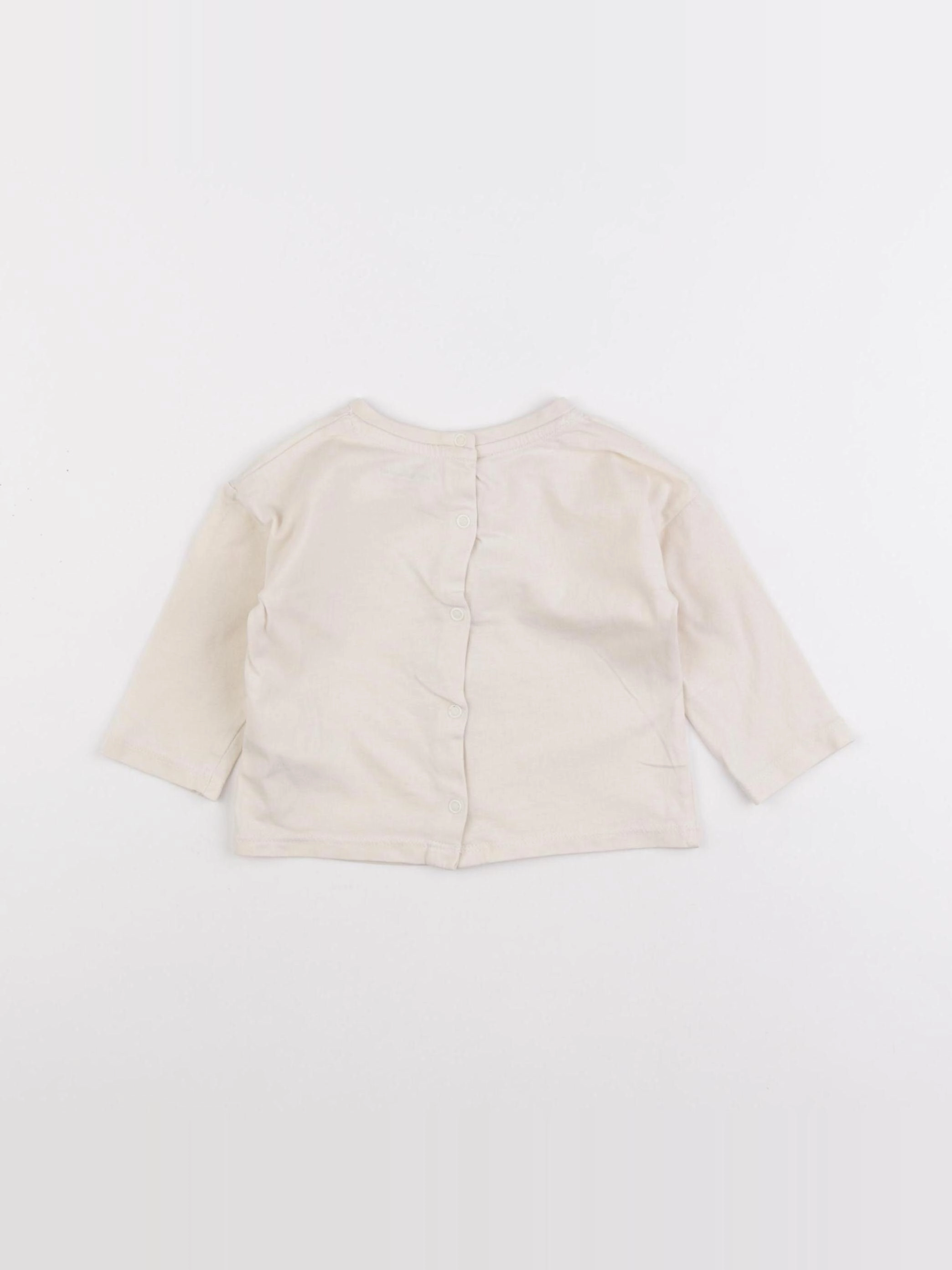 Vertbaudet - tee-shirt beige - 9 mois