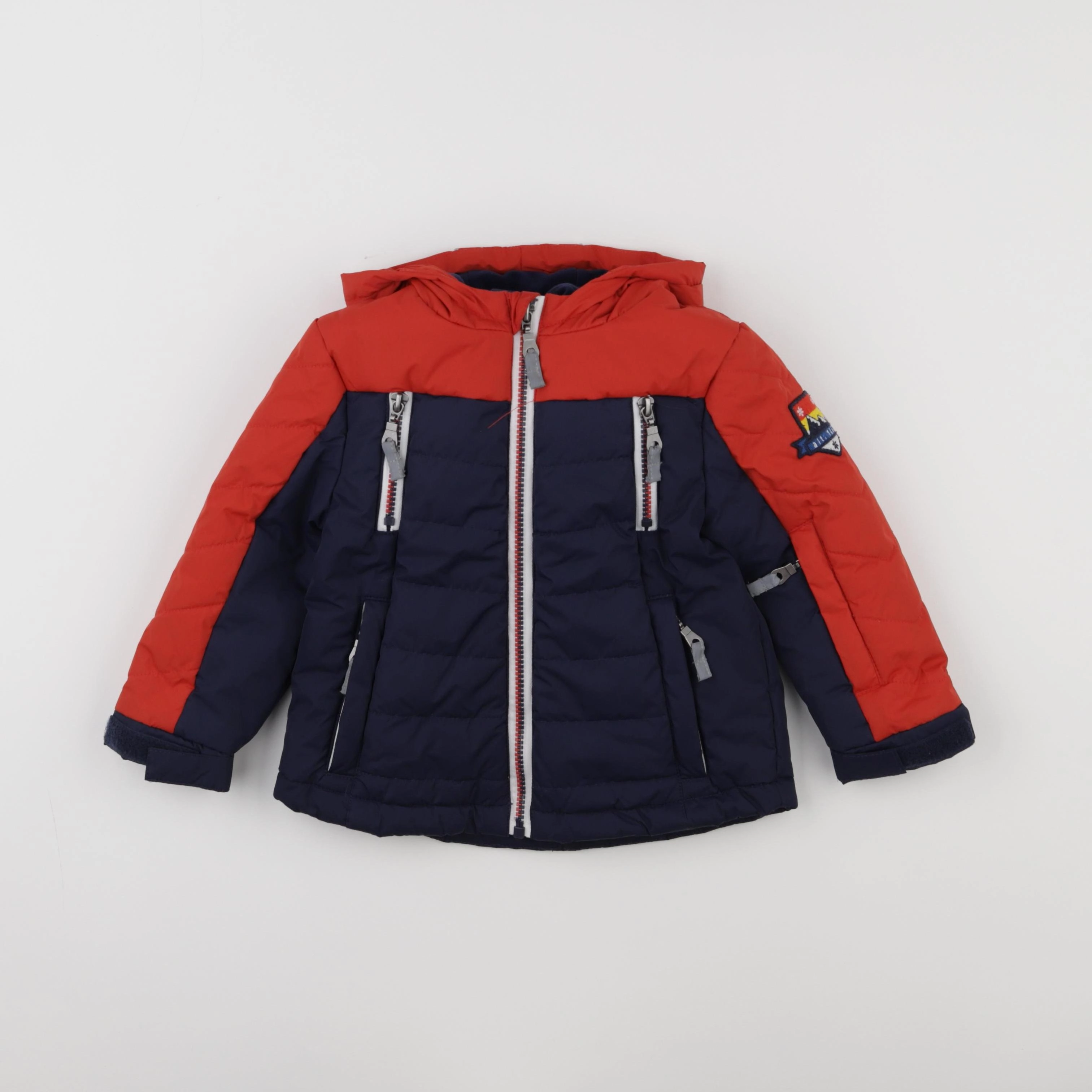 Vertbaudet - manteau de ski bleu, rouge - 3 ans