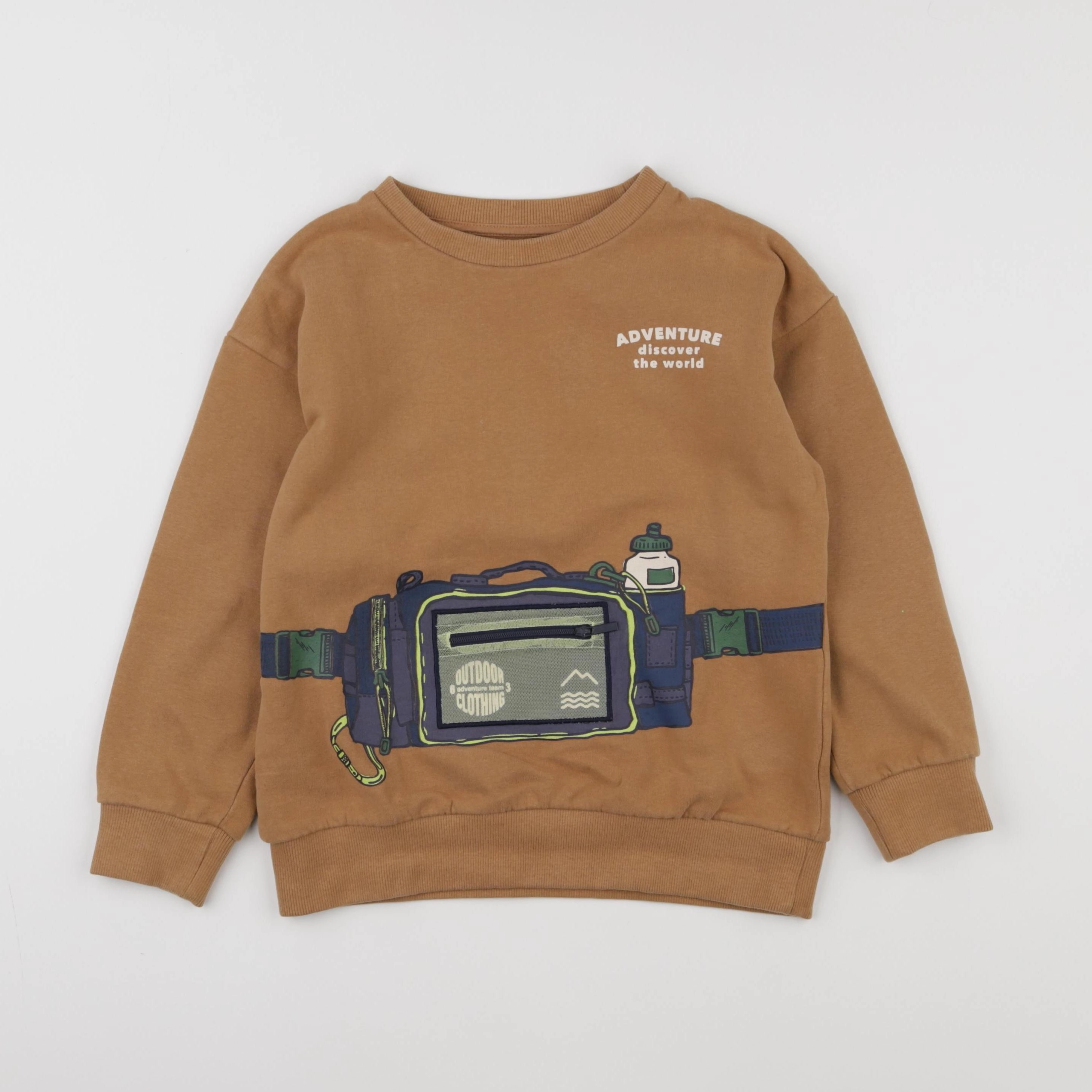 Vertbaudet - sweat marron - 8 ans