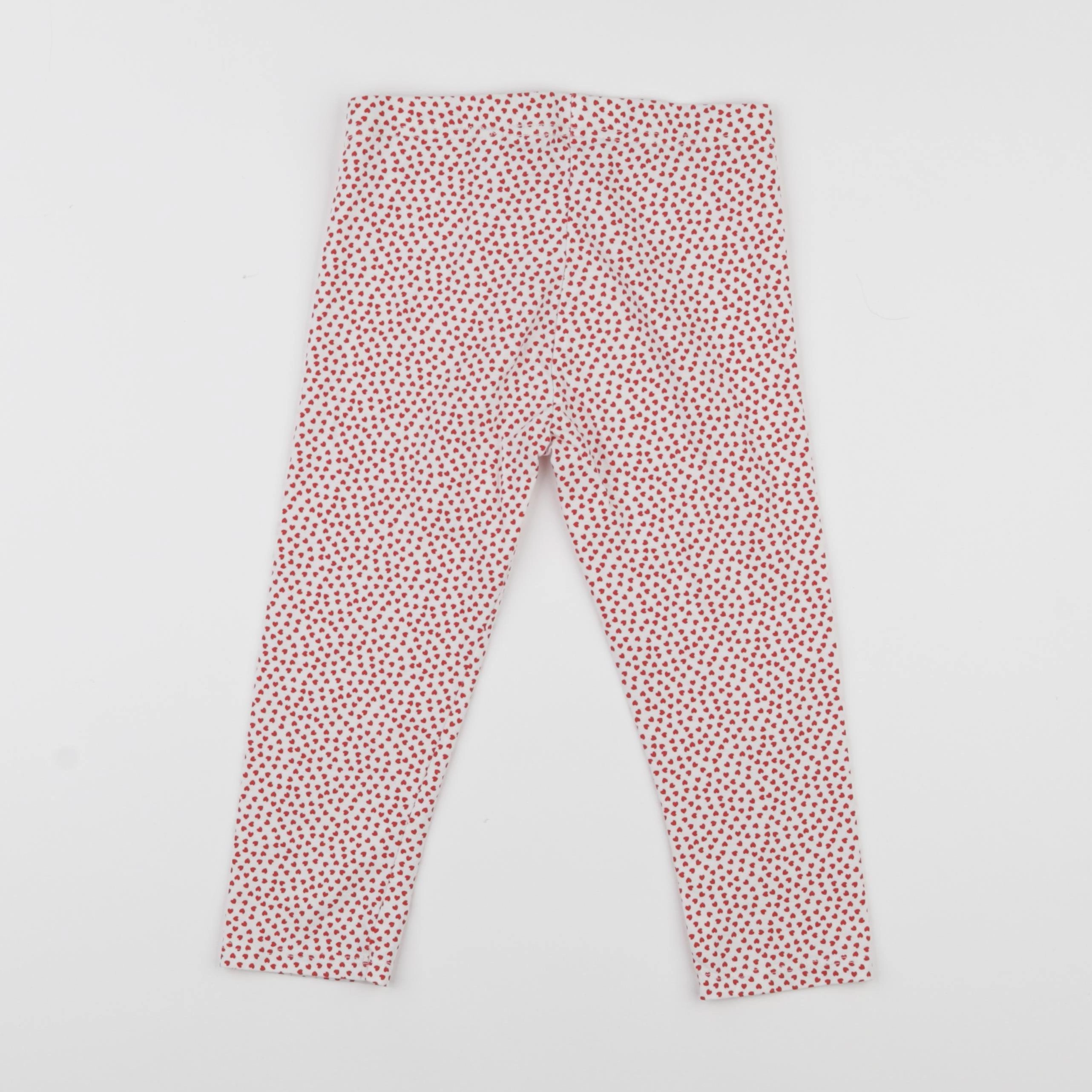 Okaidi - legging court blanc, rouge - 6 ans