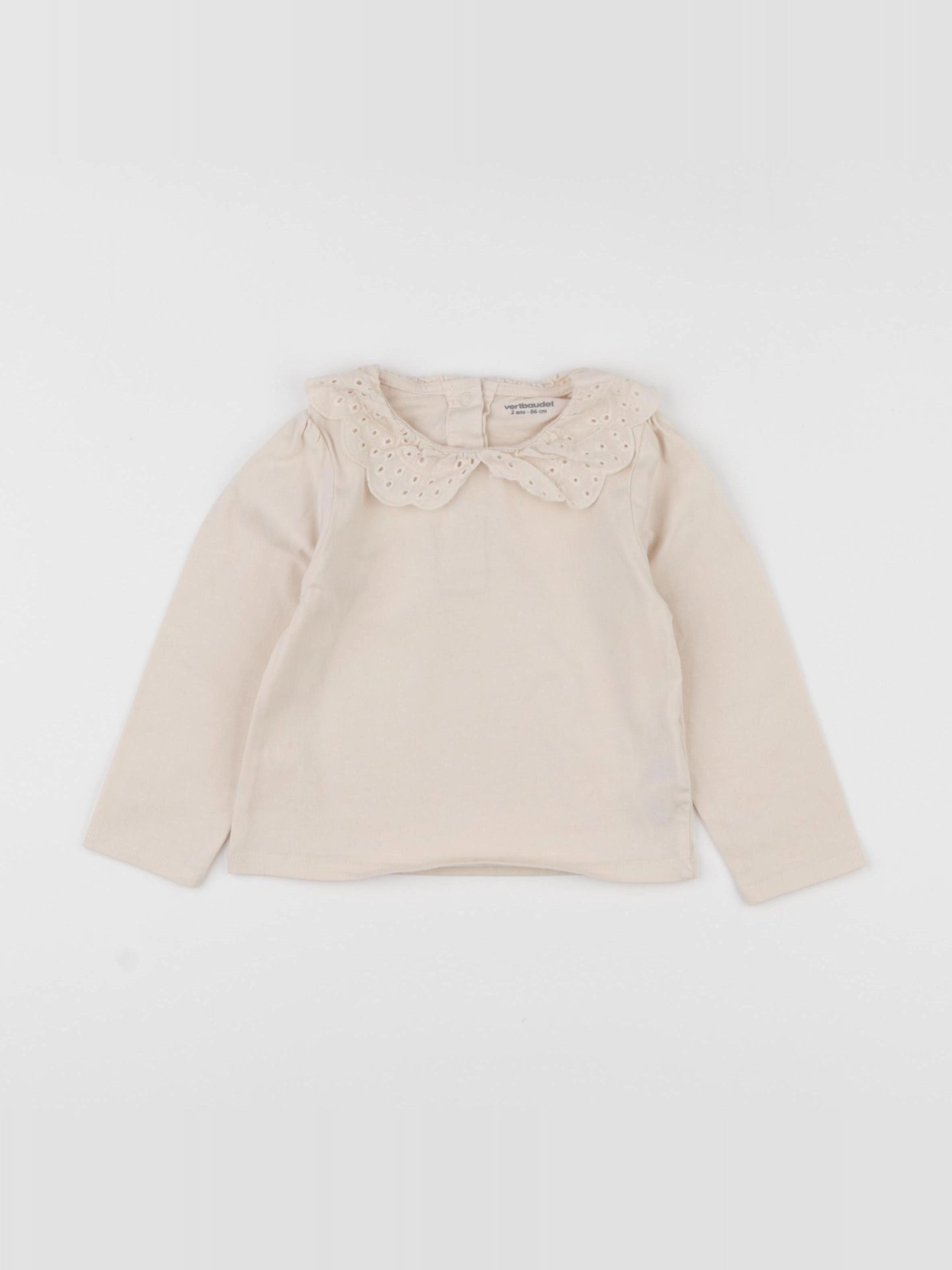 Vertbaudet - tee-shirt beige - 24 mois