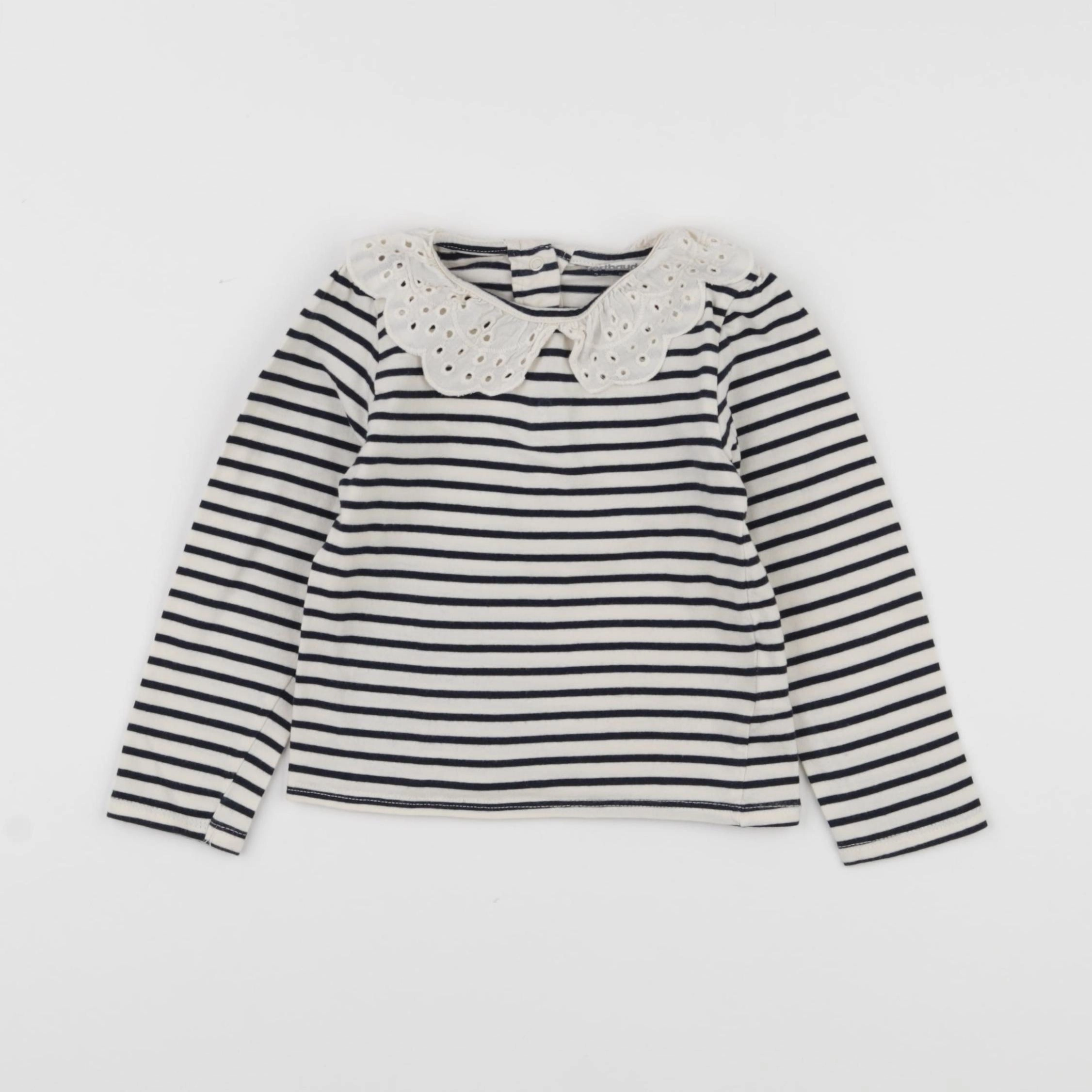 Vertbaudet - tee-shirt beige, bleu - 2 ans
