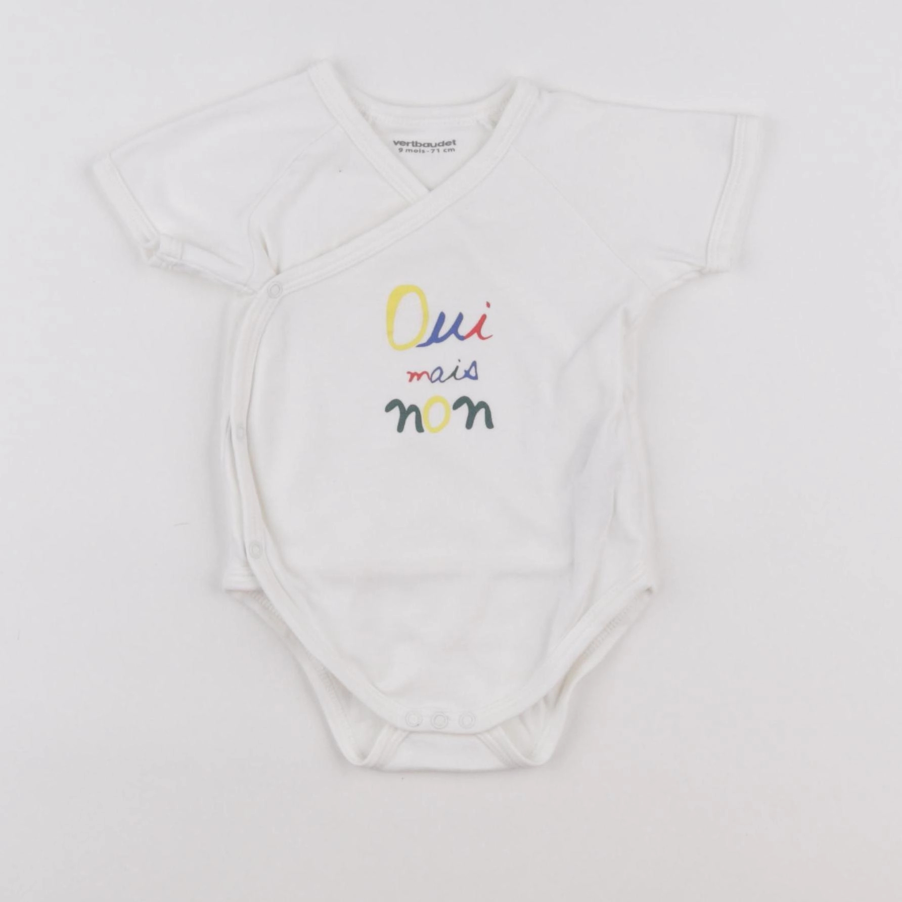 Vertbaudet - body blanc, multicolore - 9 mois