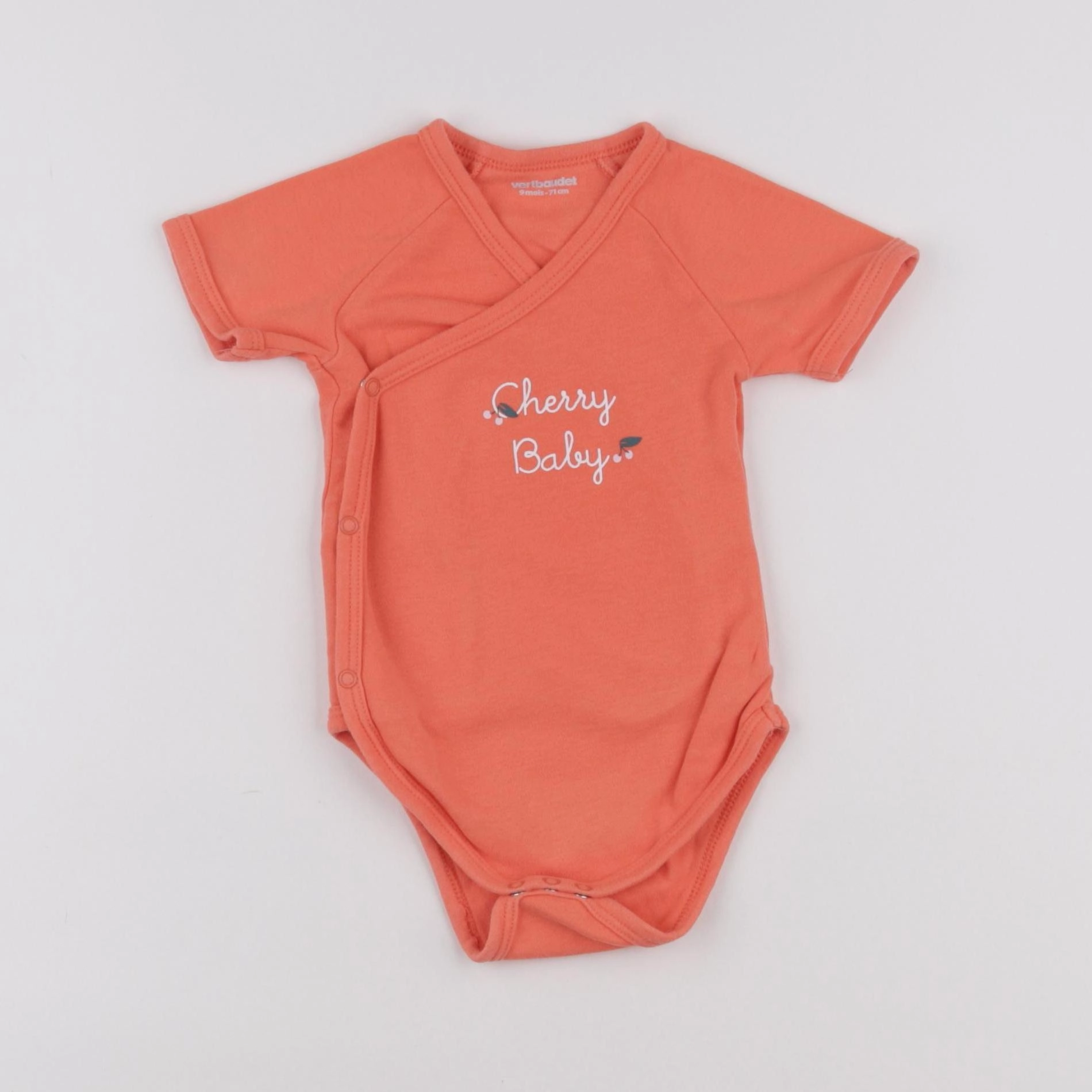 Vertbaudet - body orange - 9 mois