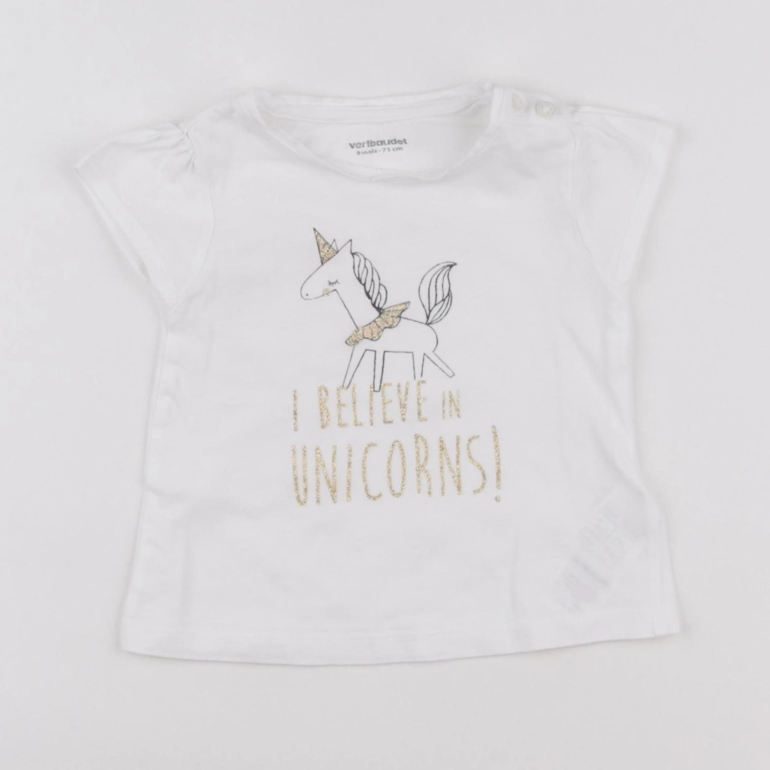 Vertbaudet - tee-shirt blanc - 9 mois