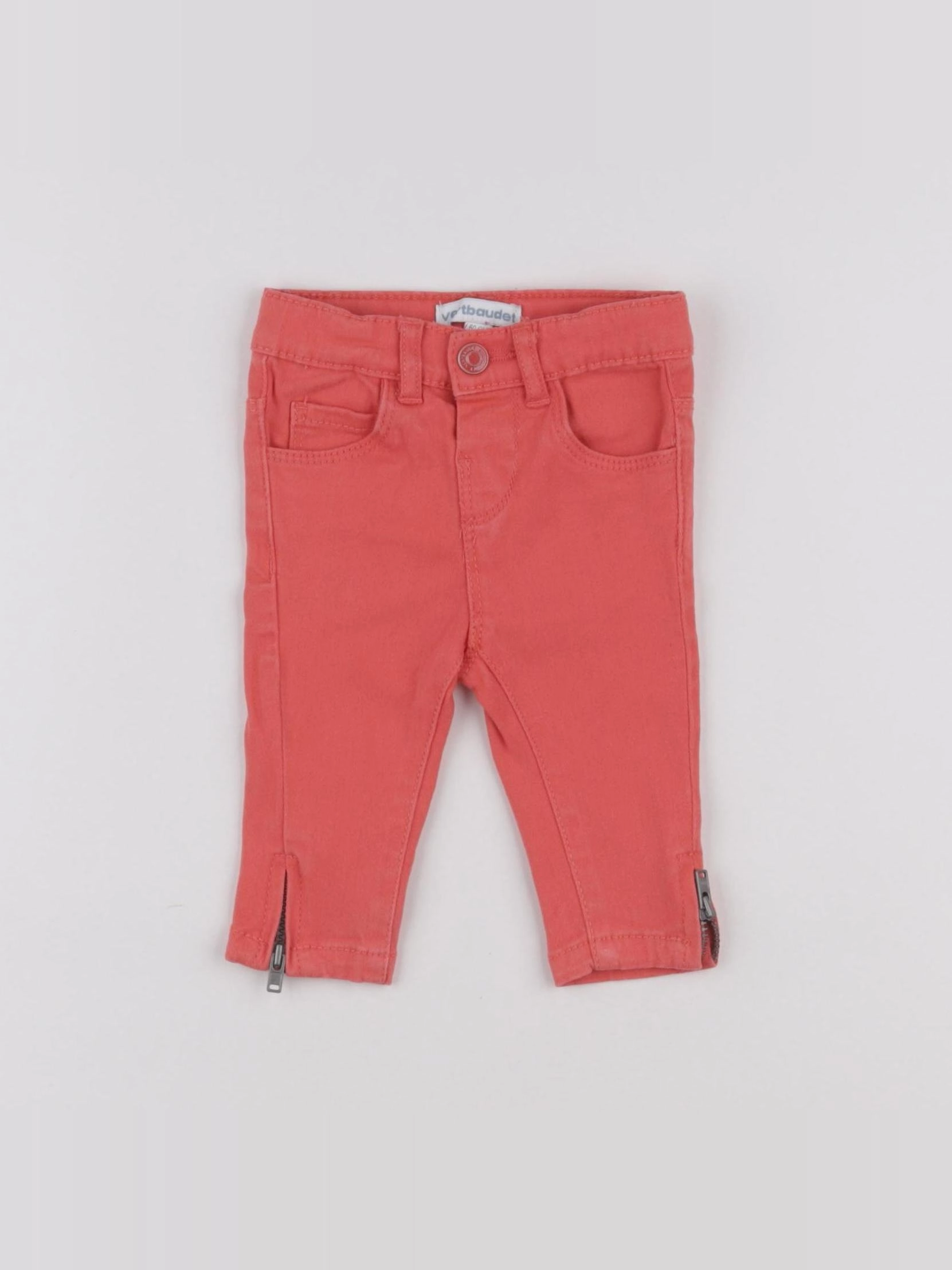 Vertbaudet - pantalon orange - 3 mois