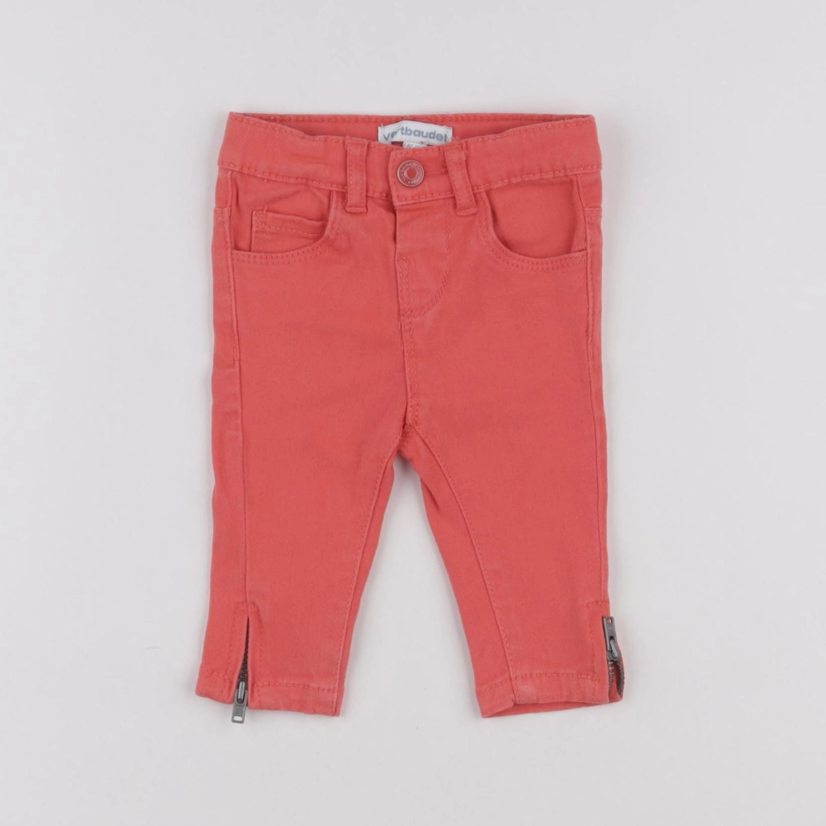 Vertbaudet - pantalon orange - 3 mois