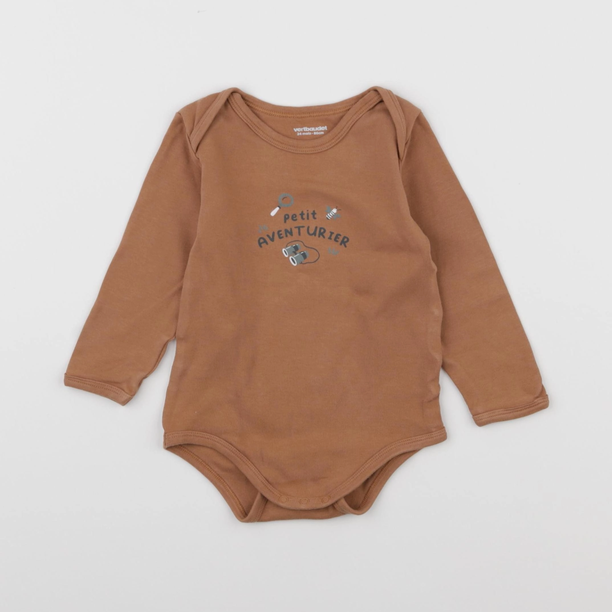Vertbaudet - body marron - 24 mois