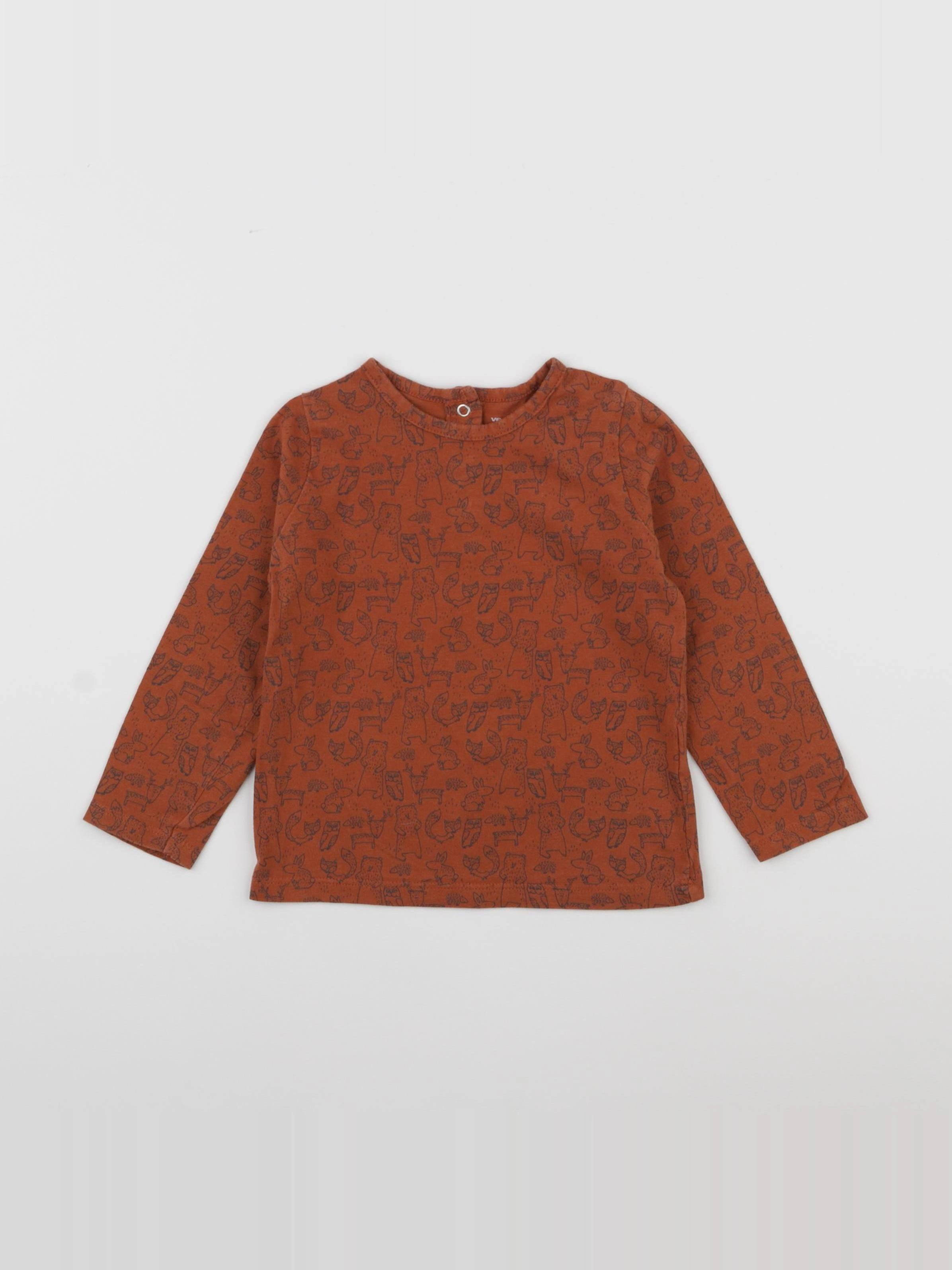 Vertbaudet - tee-shirt marron - 24 mois