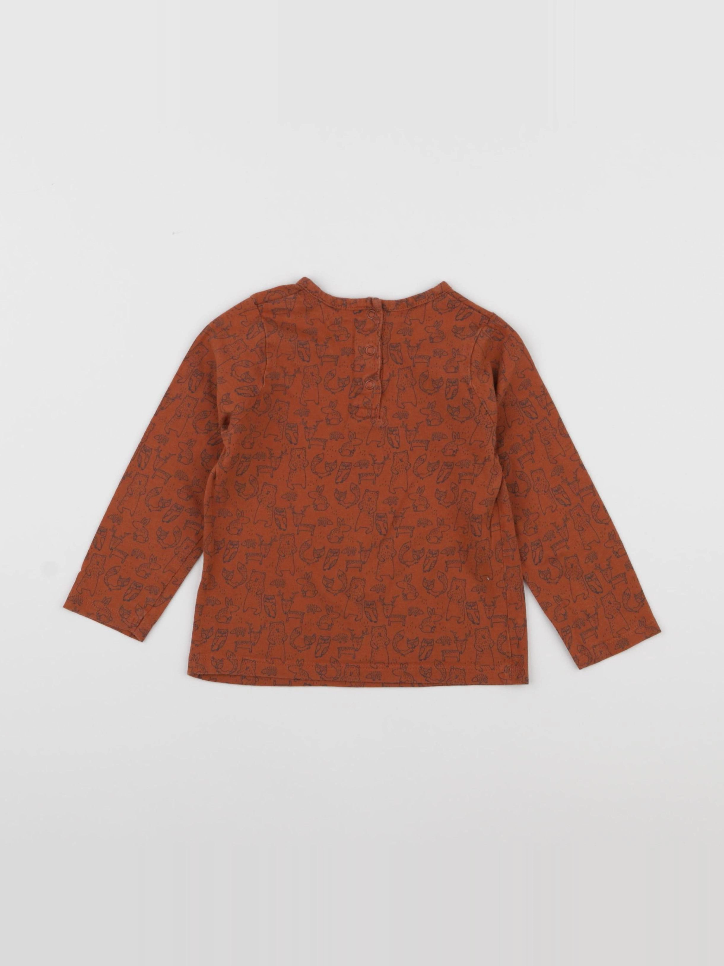 Vertbaudet - tee-shirt marron - 24 mois
