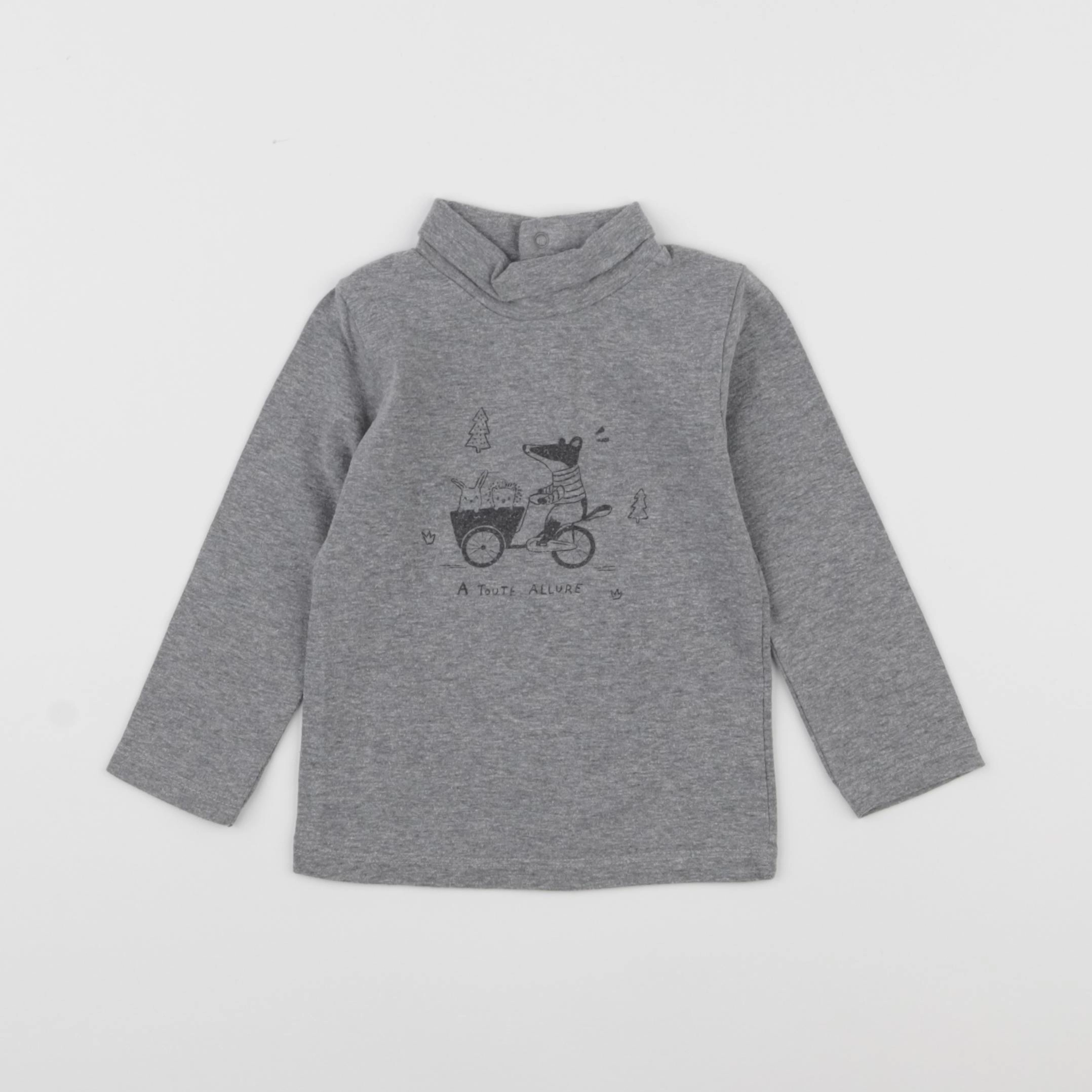 Vertbaudet - sous-pull gris - 12 mois