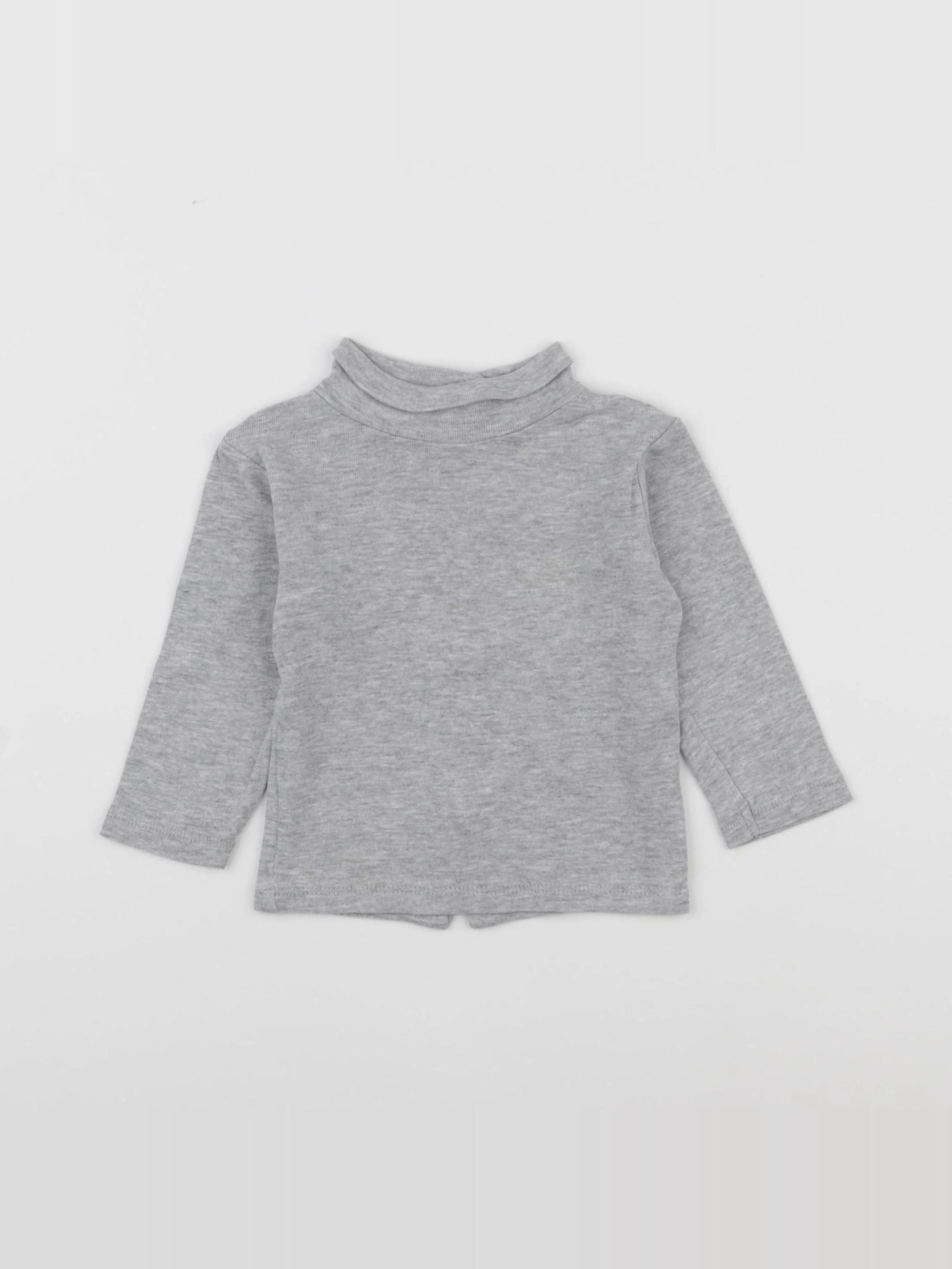 Vertbaudet - sous-pull gris - 9 mois