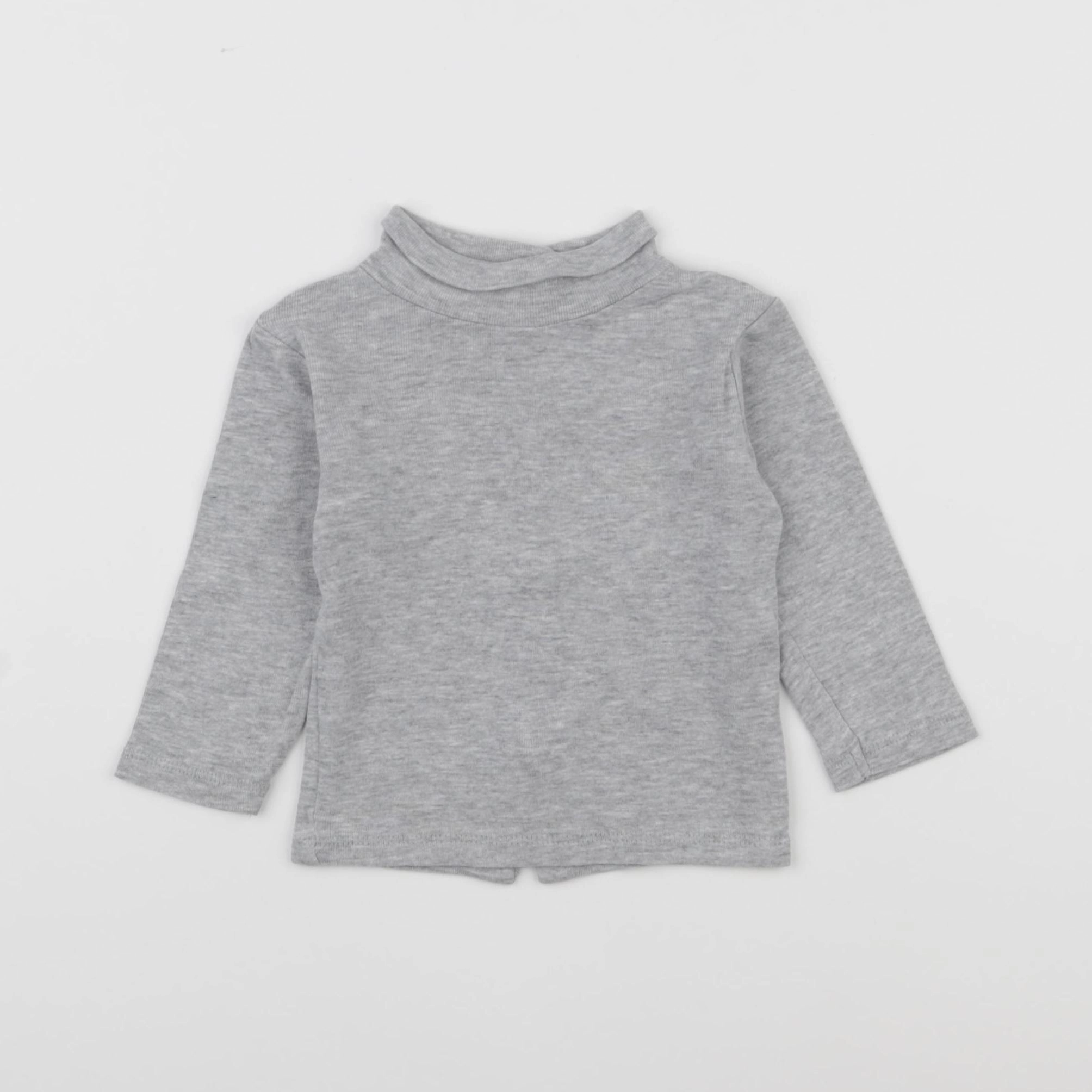 Vertbaudet - sous-pull gris - 9 mois