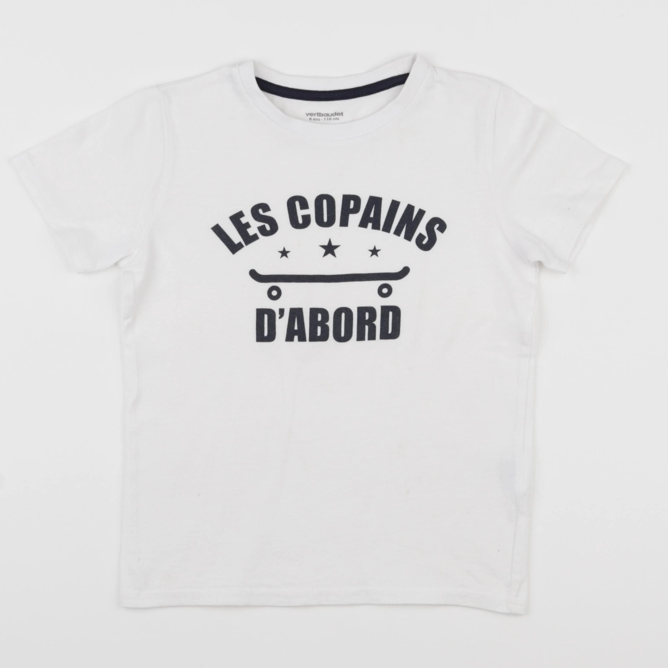 Vertbaudet - tee-shirt blanc - 6 ans