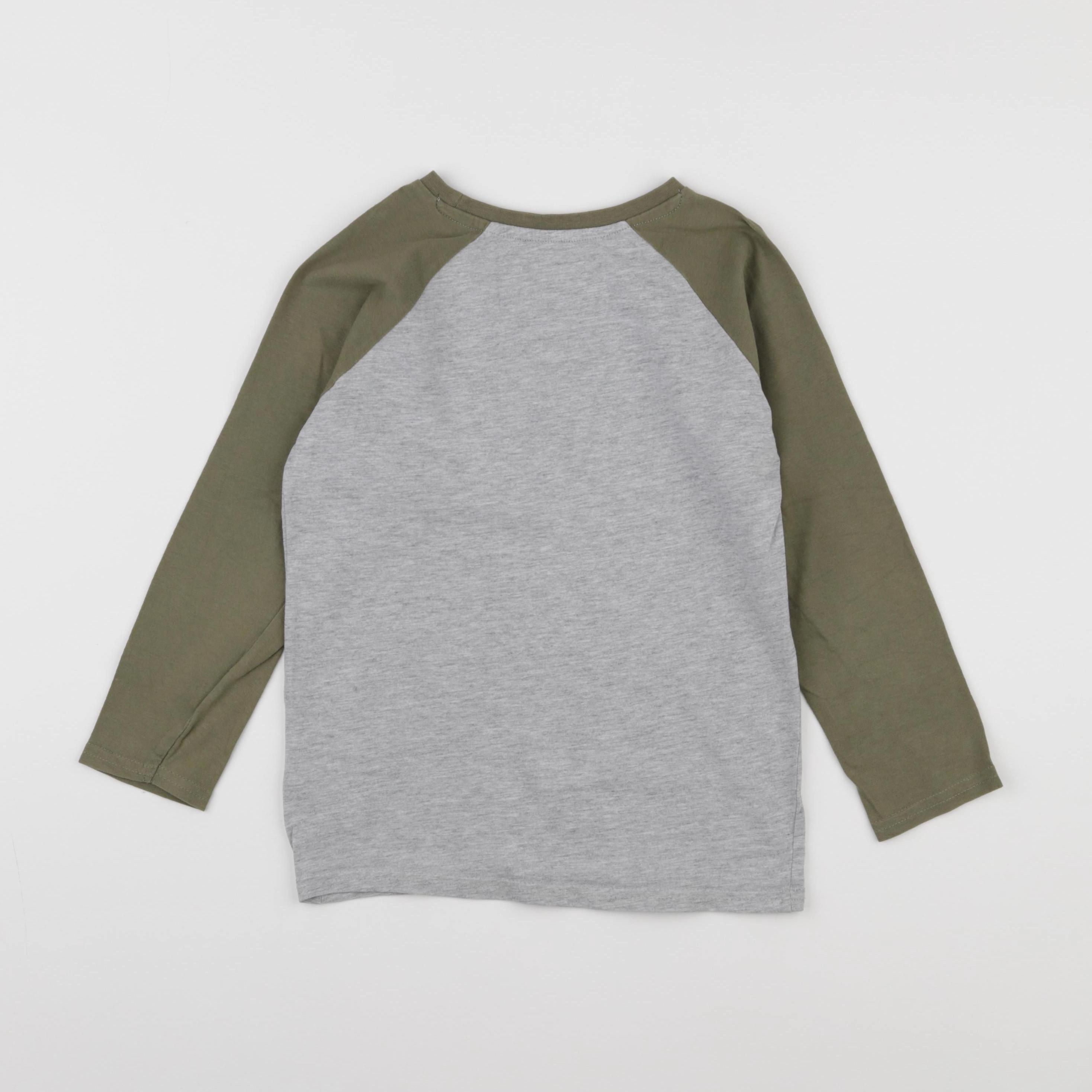 Vertbaudet - tee-shirt gris, vert - 8 ans