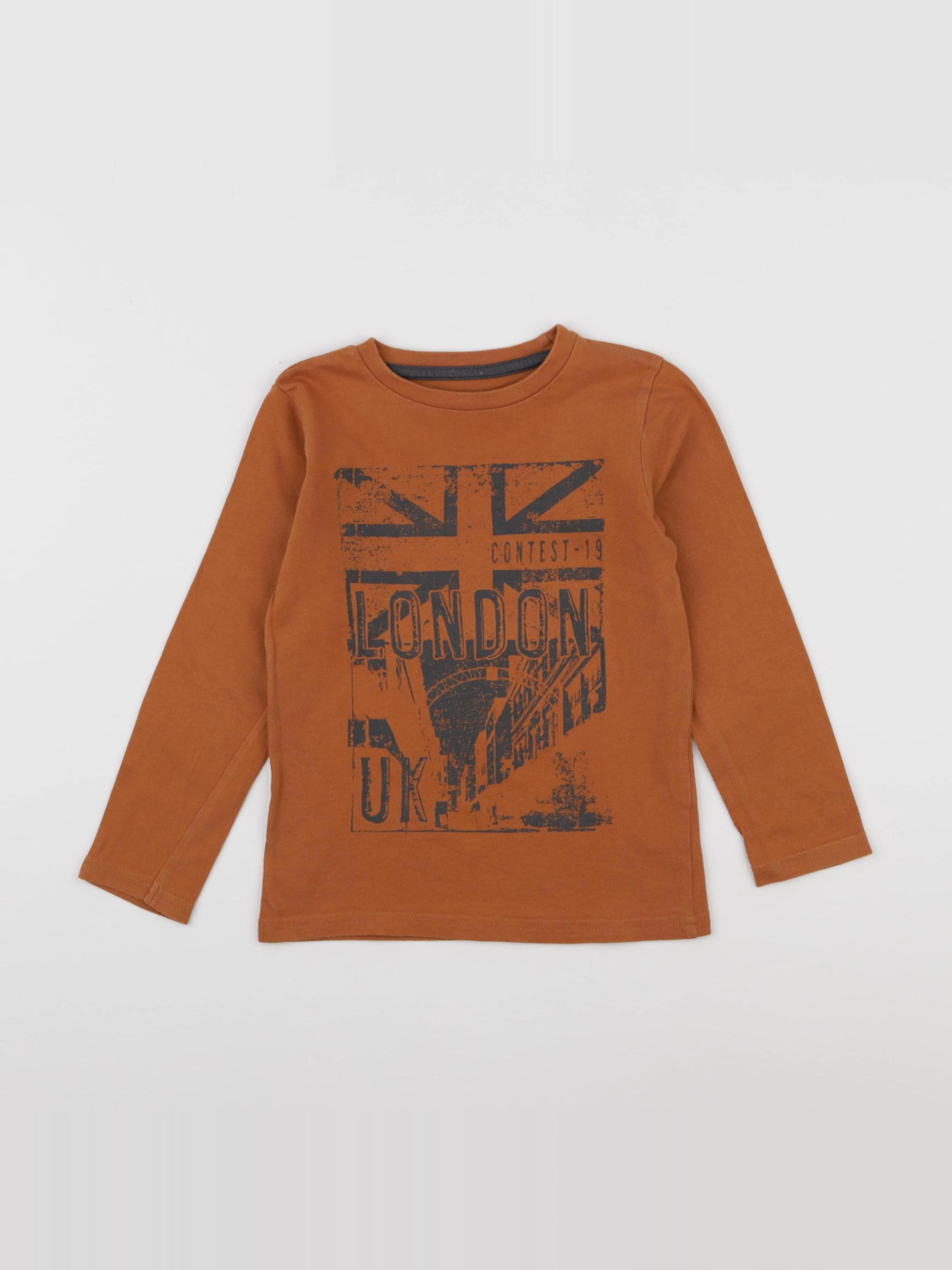 Vertbaudet - tee-shirt marron - 5 ans