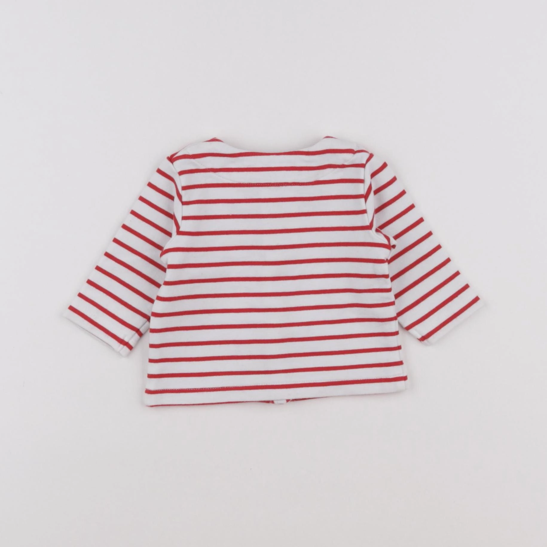 Jacadi - sweat blanc, rouge - 1 mois