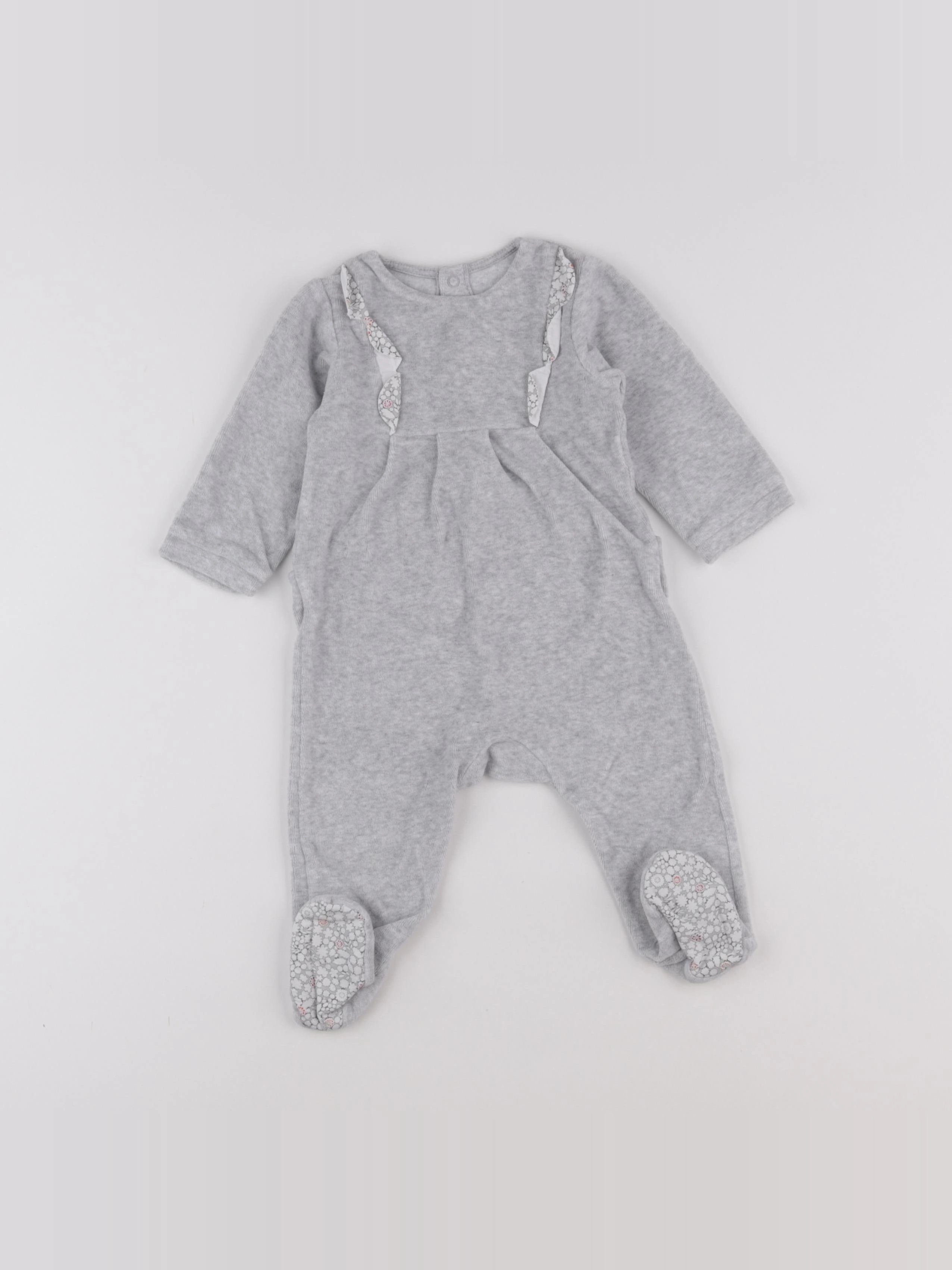Jacadi - pyjama velours gris - 6 mois
