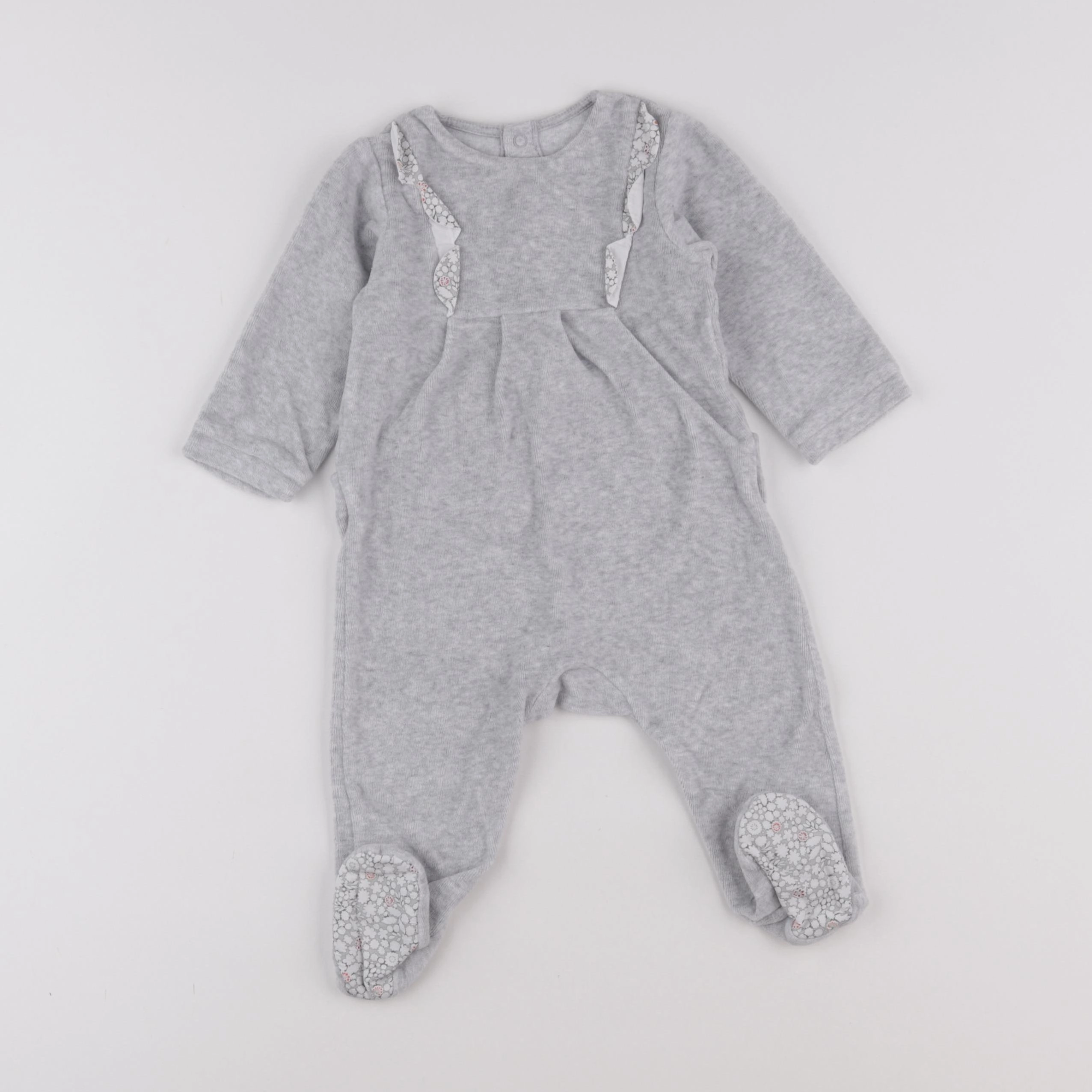 Jacadi - pyjama velours gris - 6 mois