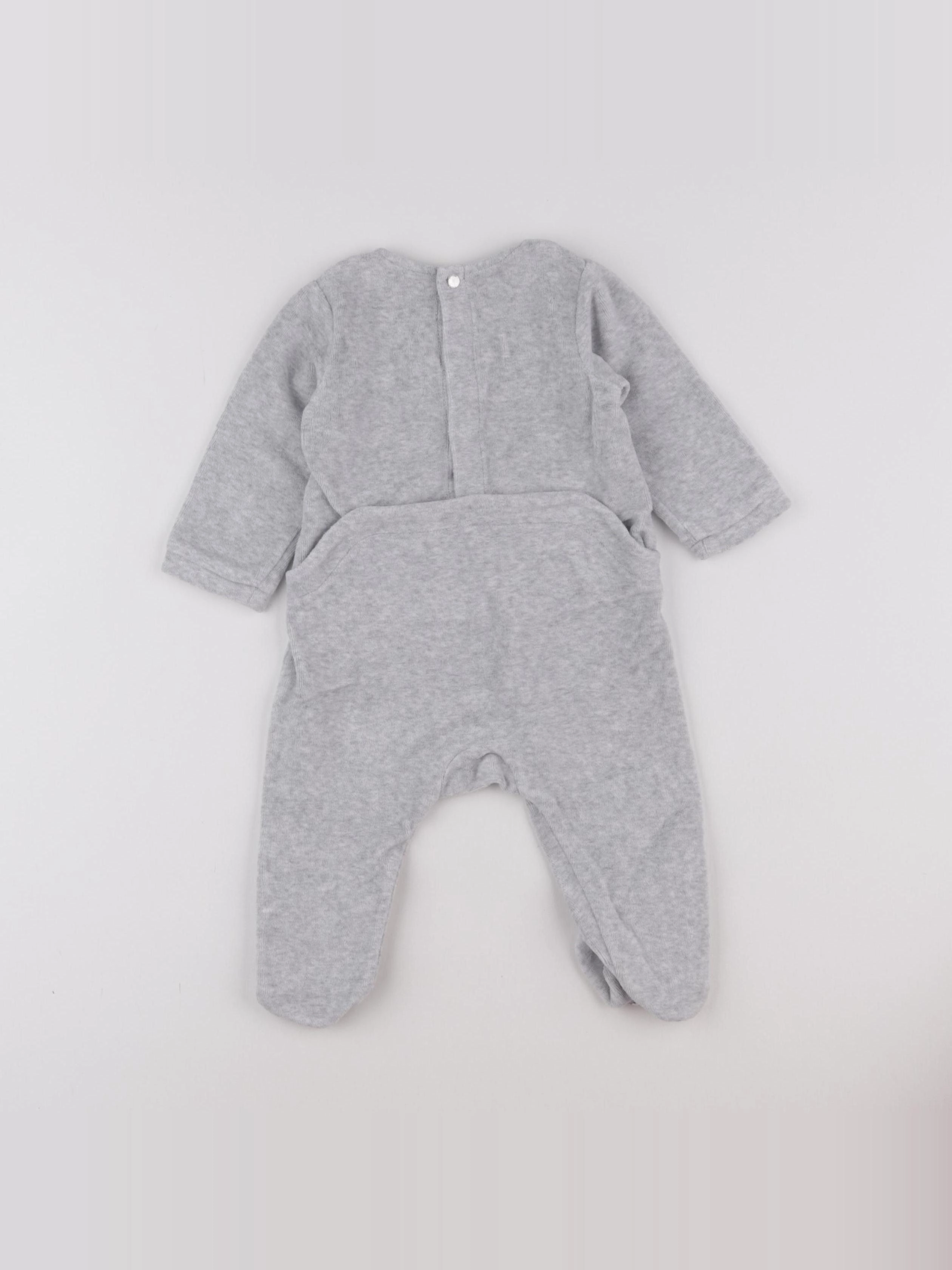 Jacadi - pyjama velours gris - 6 mois