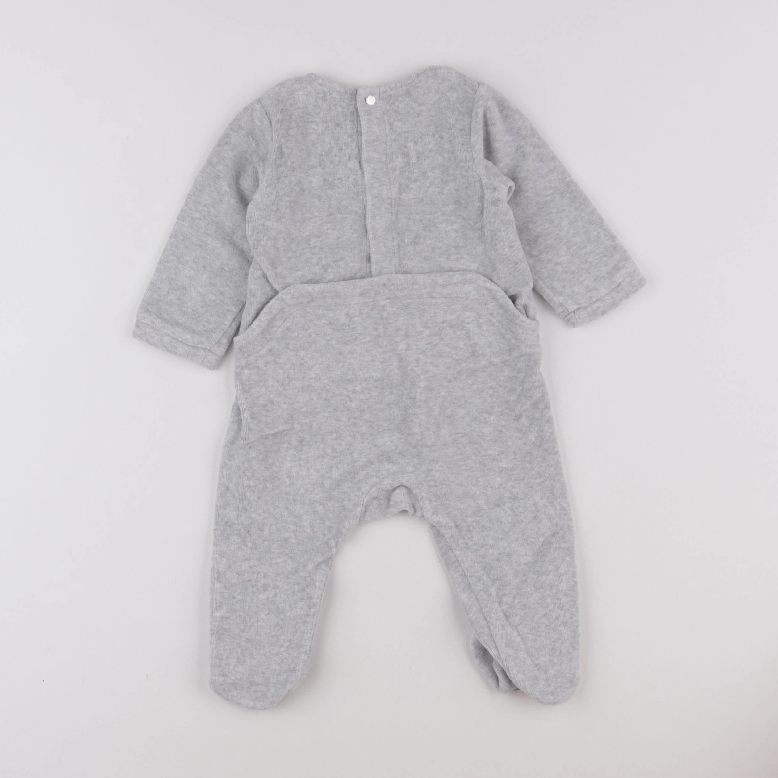 Jacadi - pyjama velours gris - 6 mois