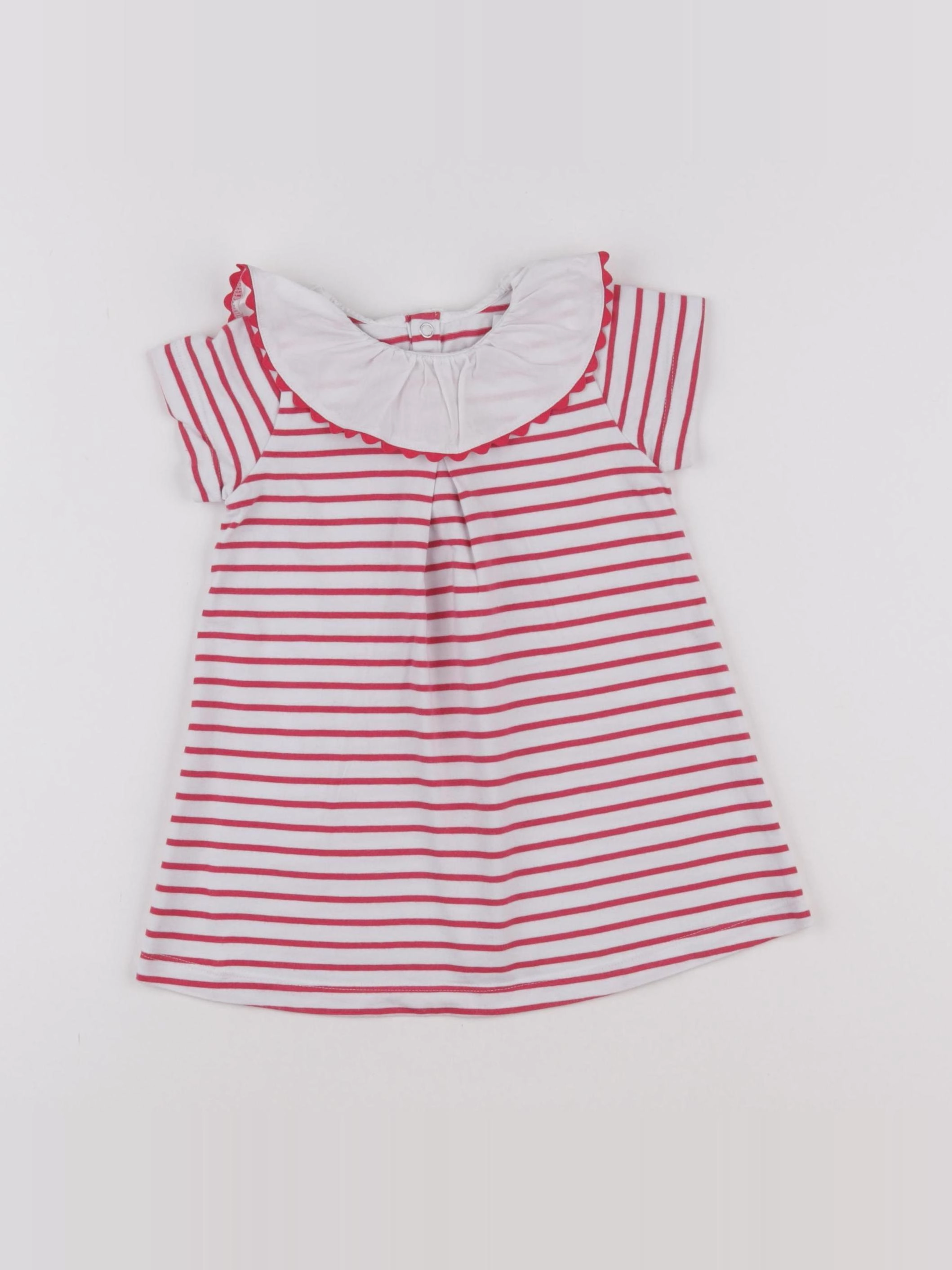 Jacadi - robe blanc, rose - 18 mois