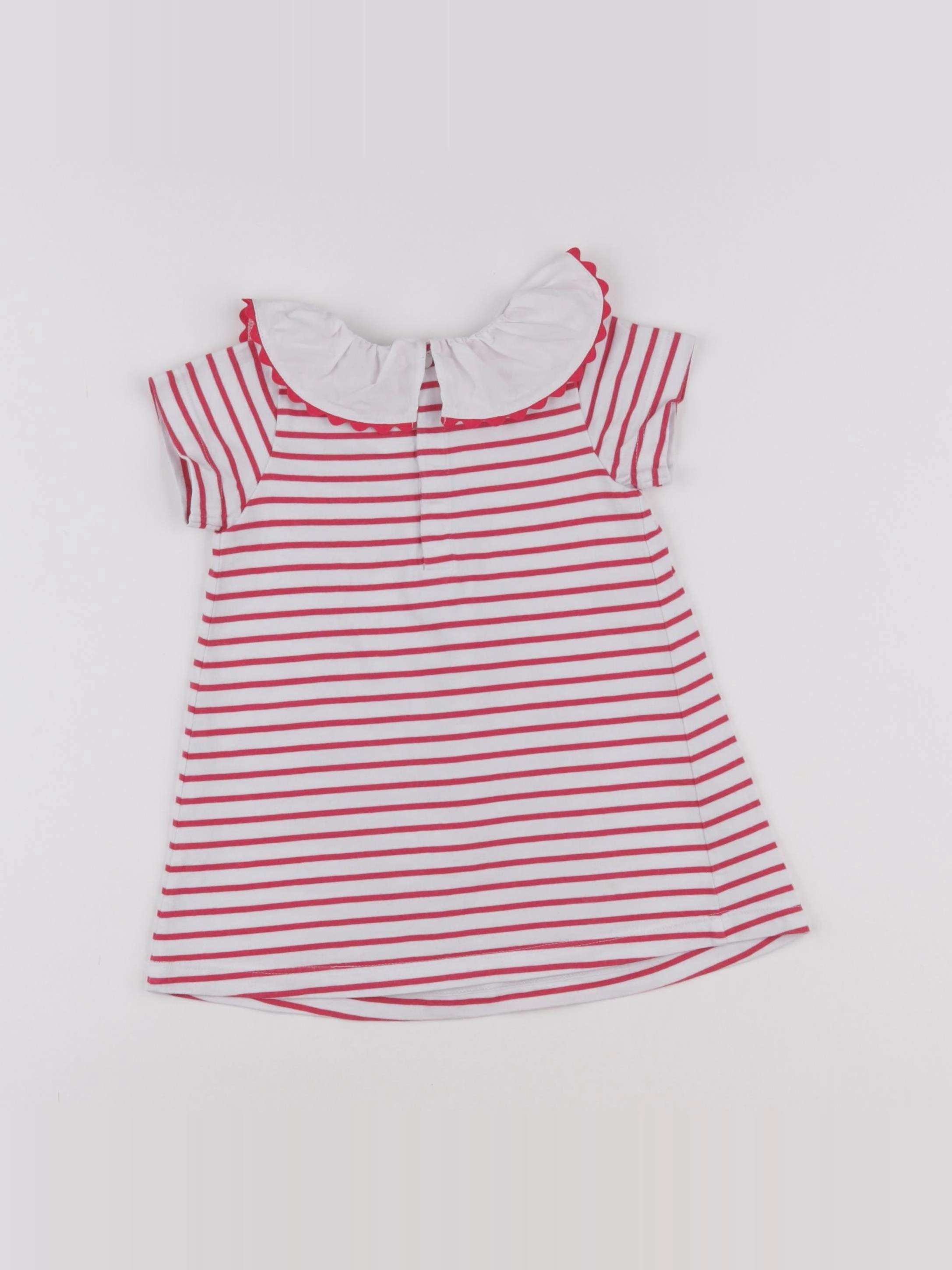 Jacadi - robe blanc, rose - 18 mois