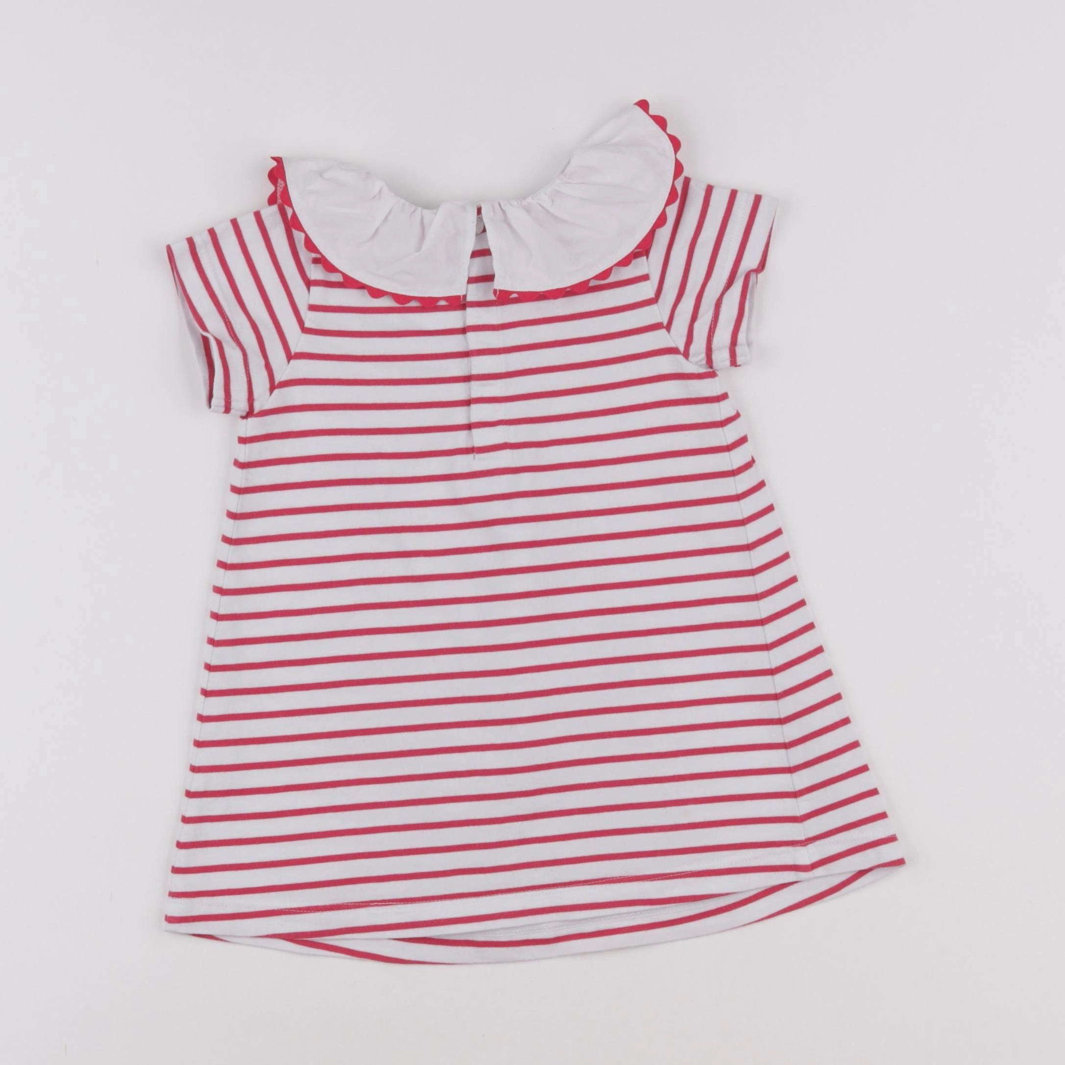 Jacadi - robe blanc, rose - 18 mois