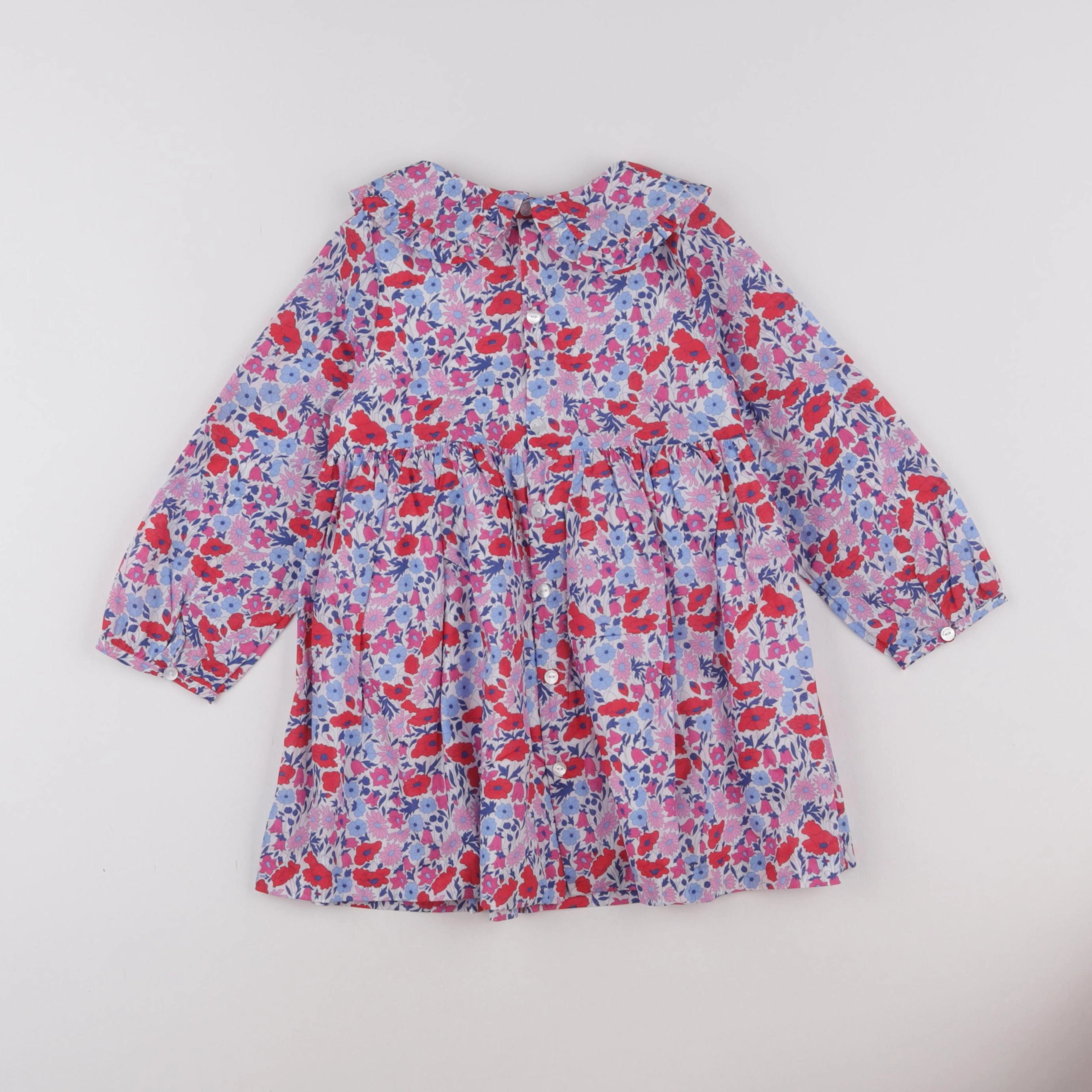 Jacadi - robe liberty rose, bleu - 36 mois
