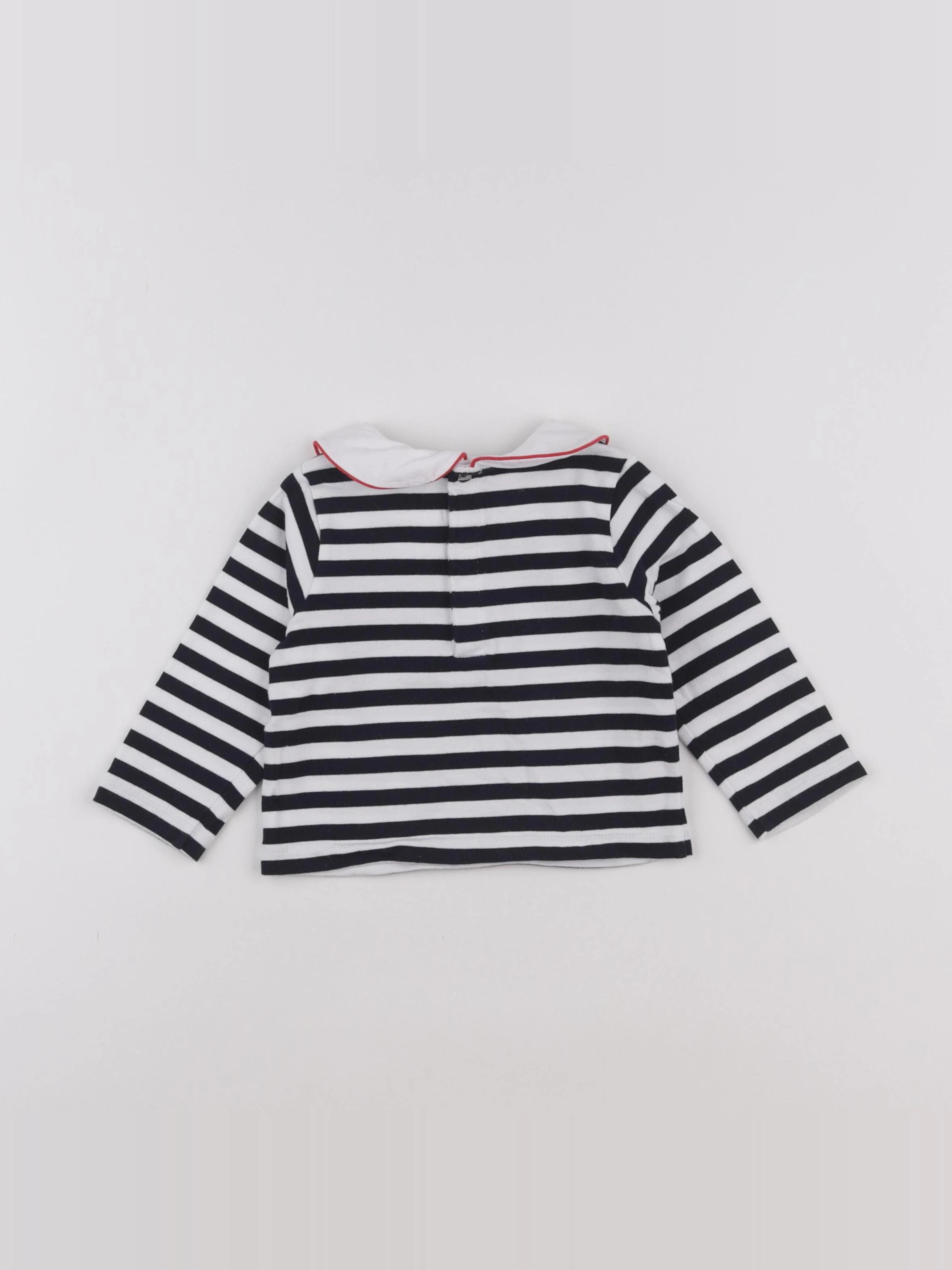Jacadi - tee-shirt blanc, bleu - 18 mois