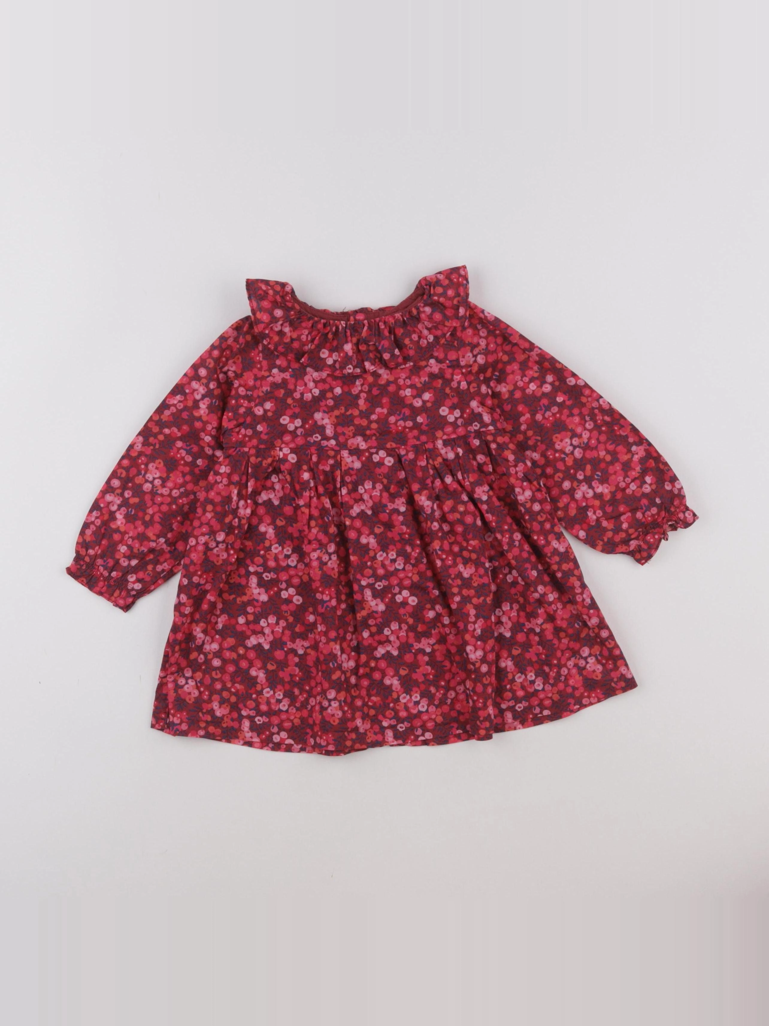 Jacadi - robe liberty rouge - 12 mois