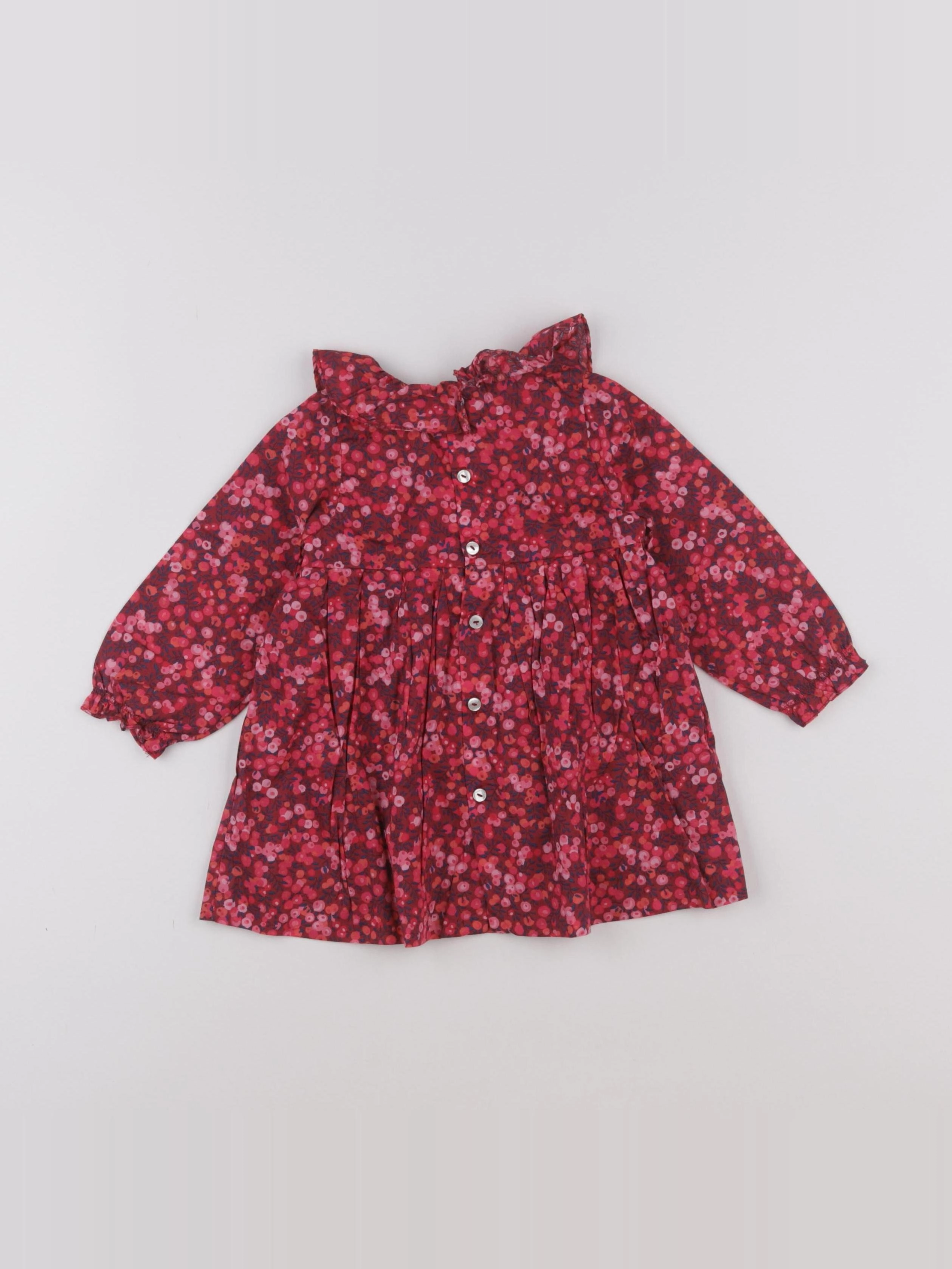 Jacadi - robe liberty rouge - 12 mois