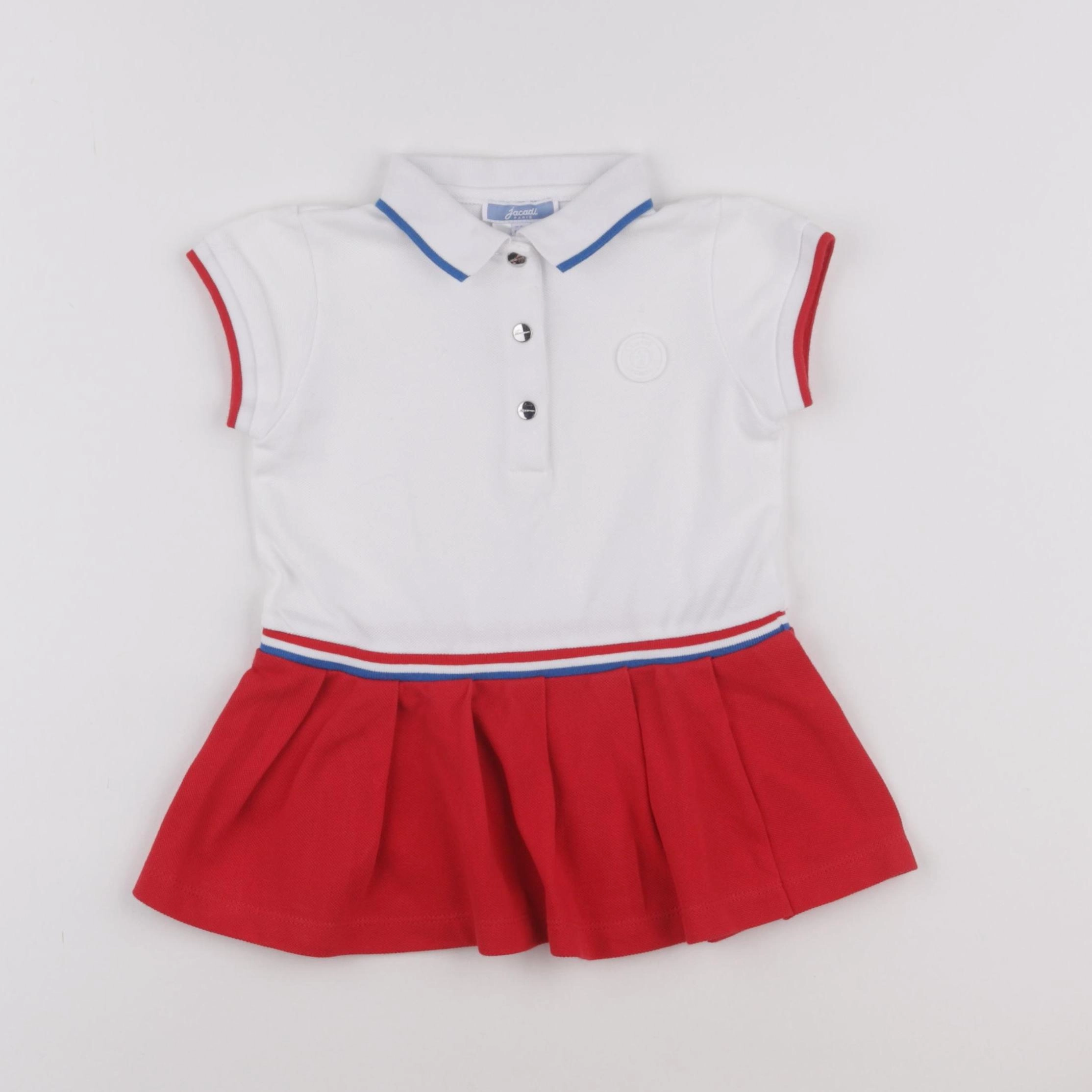 Jacadi - robe blanc, rouge - 24 mois