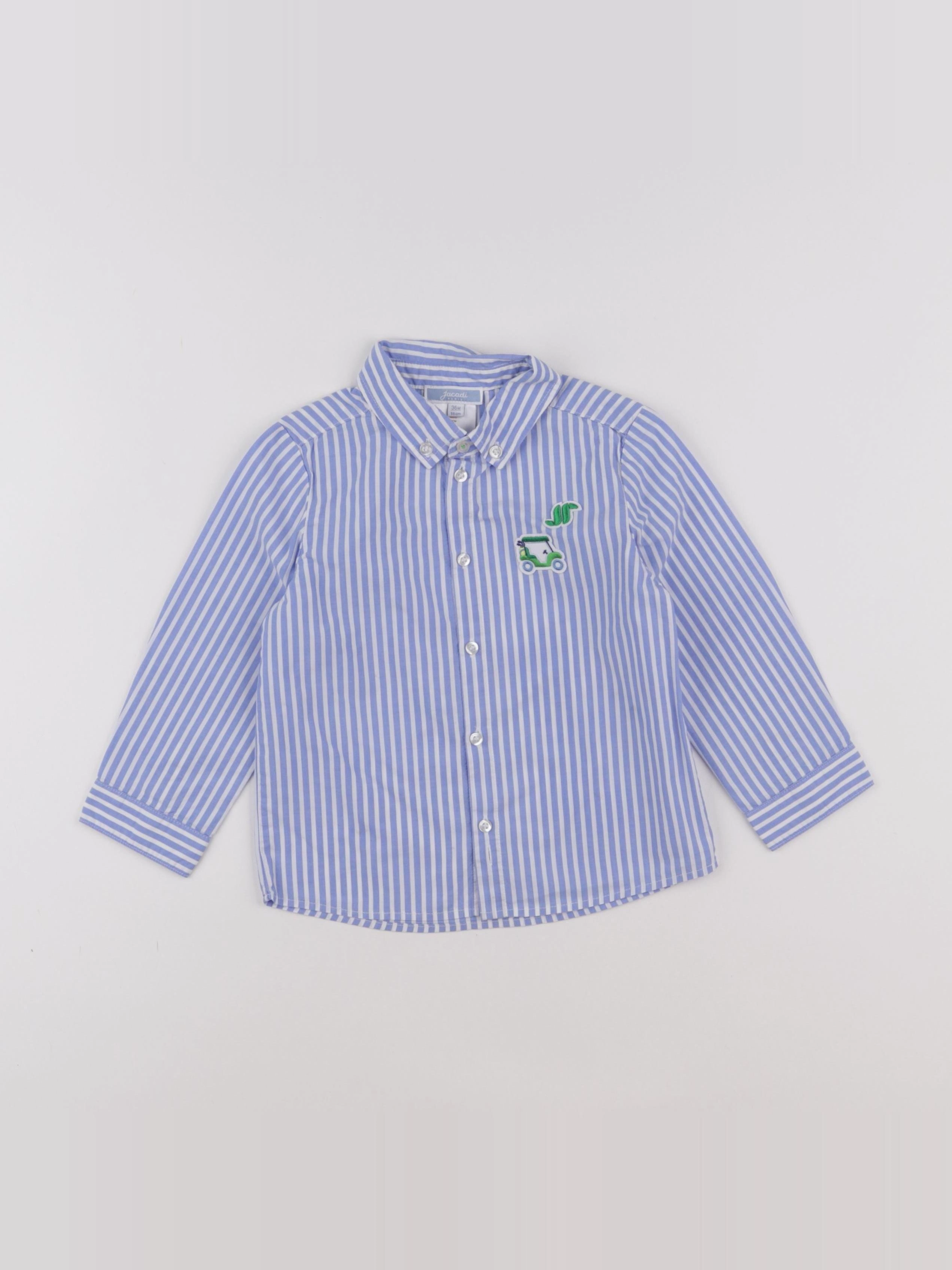 Jacadi - chemise blanc, bleu - 36 mois