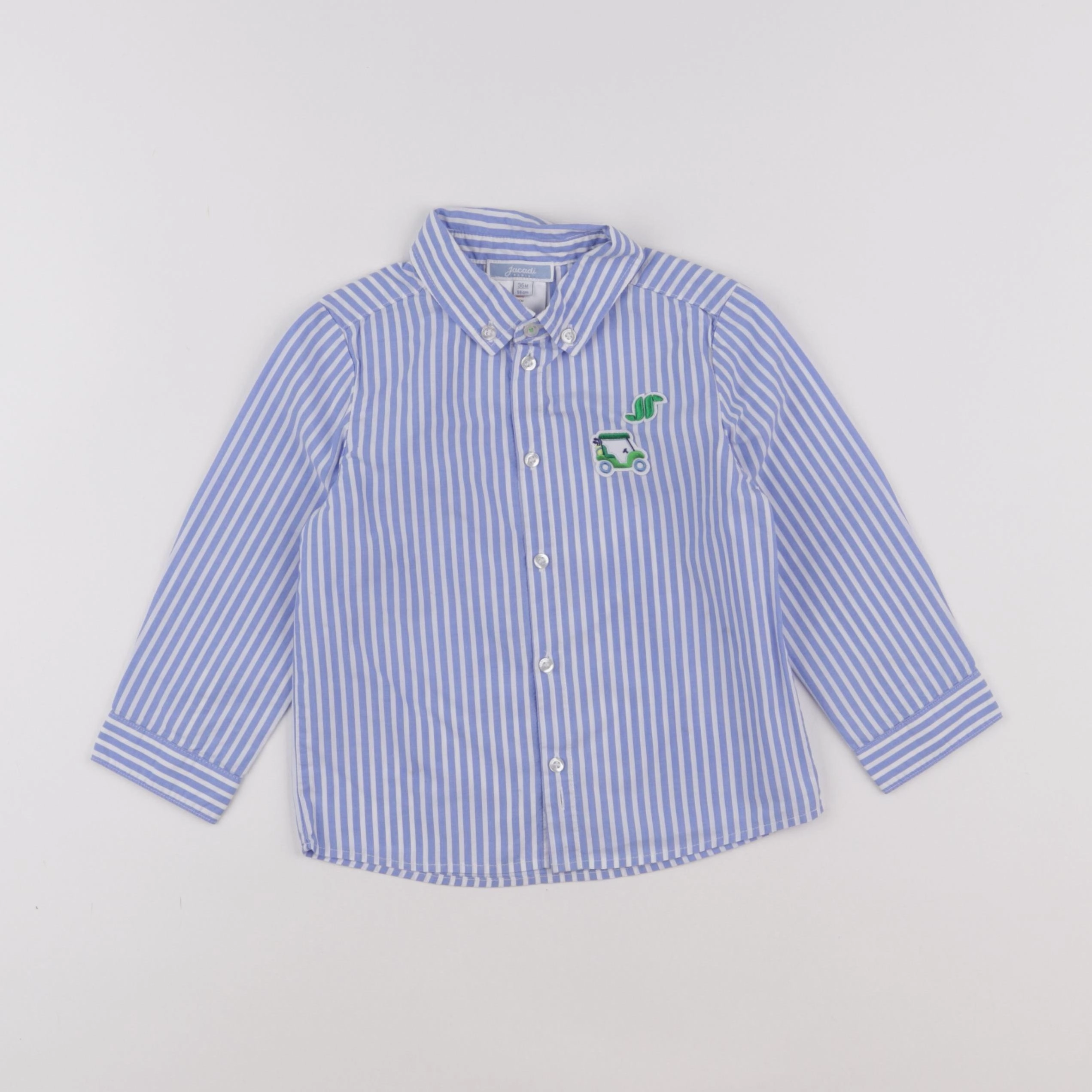 Jacadi - chemise blanc, bleu - 36 mois