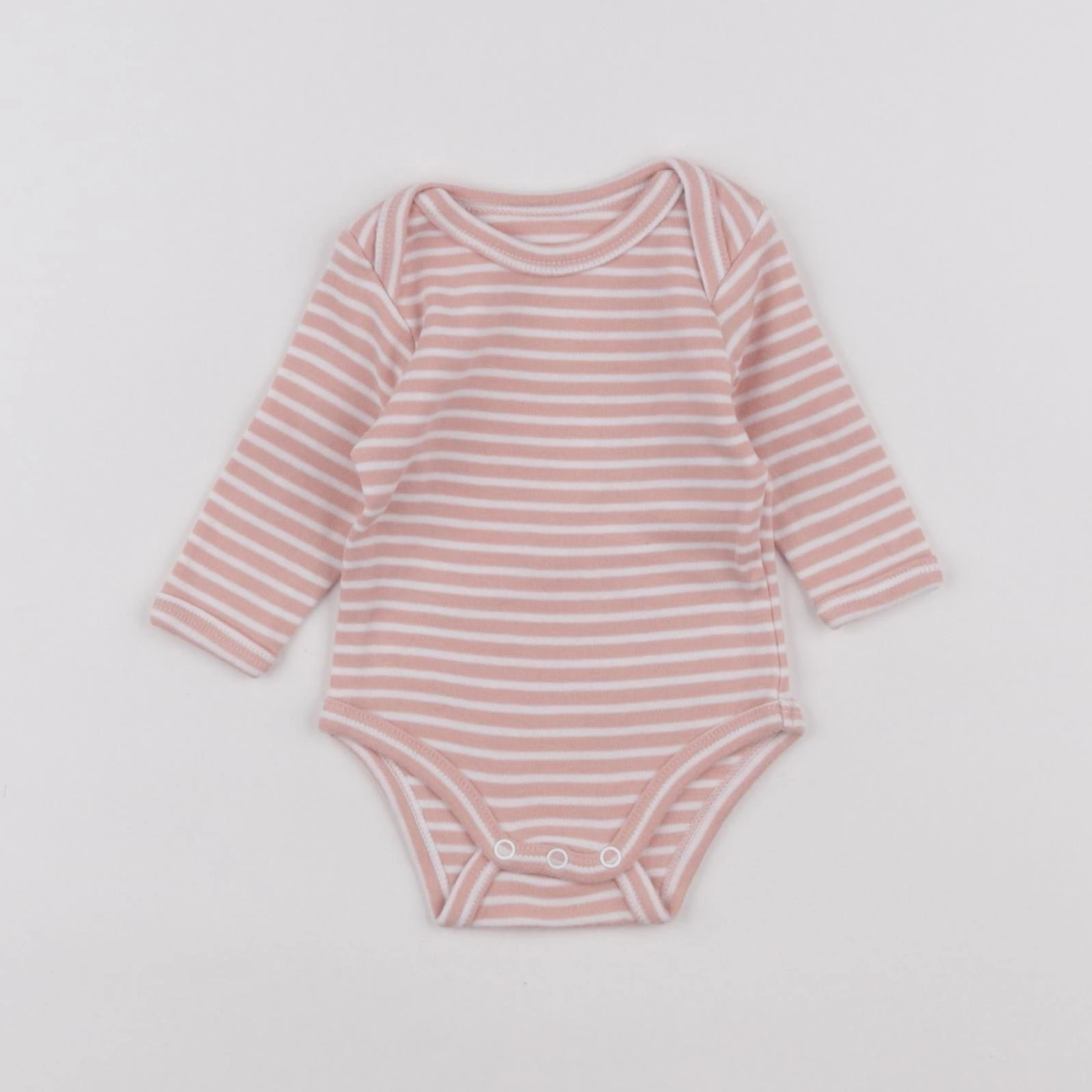 Vertbaudet - body blanc, rose - 1 mois