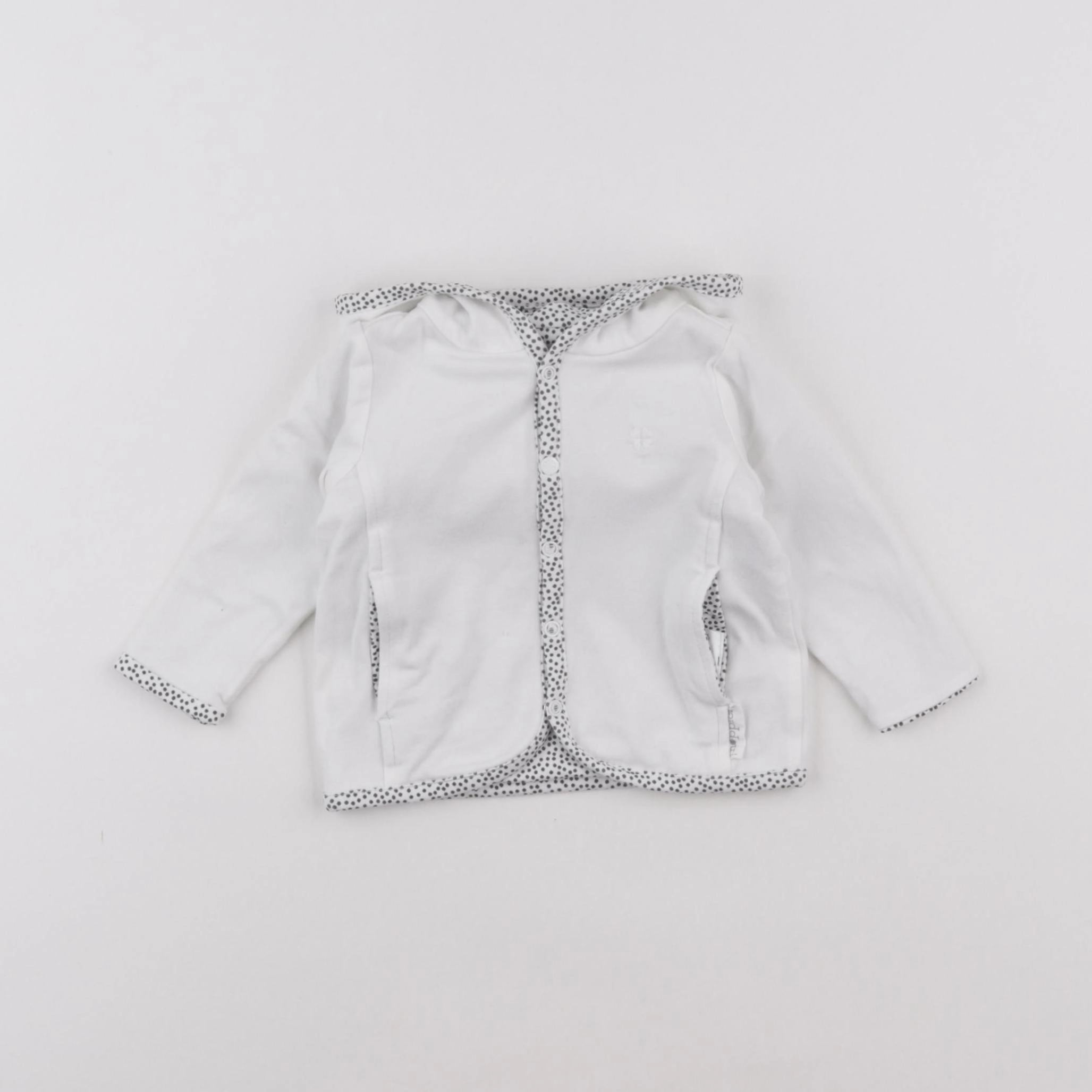 Noppies - sweat réversible blanc - 1/3 mois