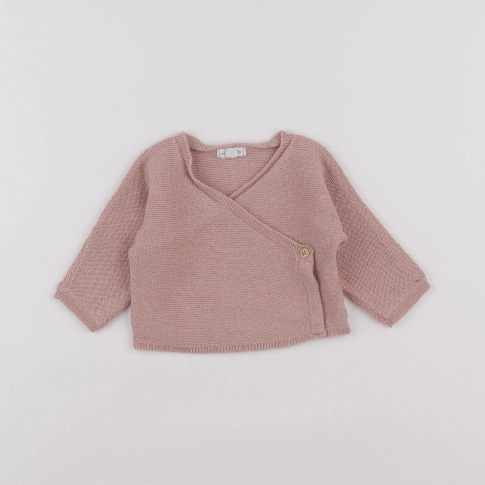 Vertbaudet - gilet rose - 1 mois