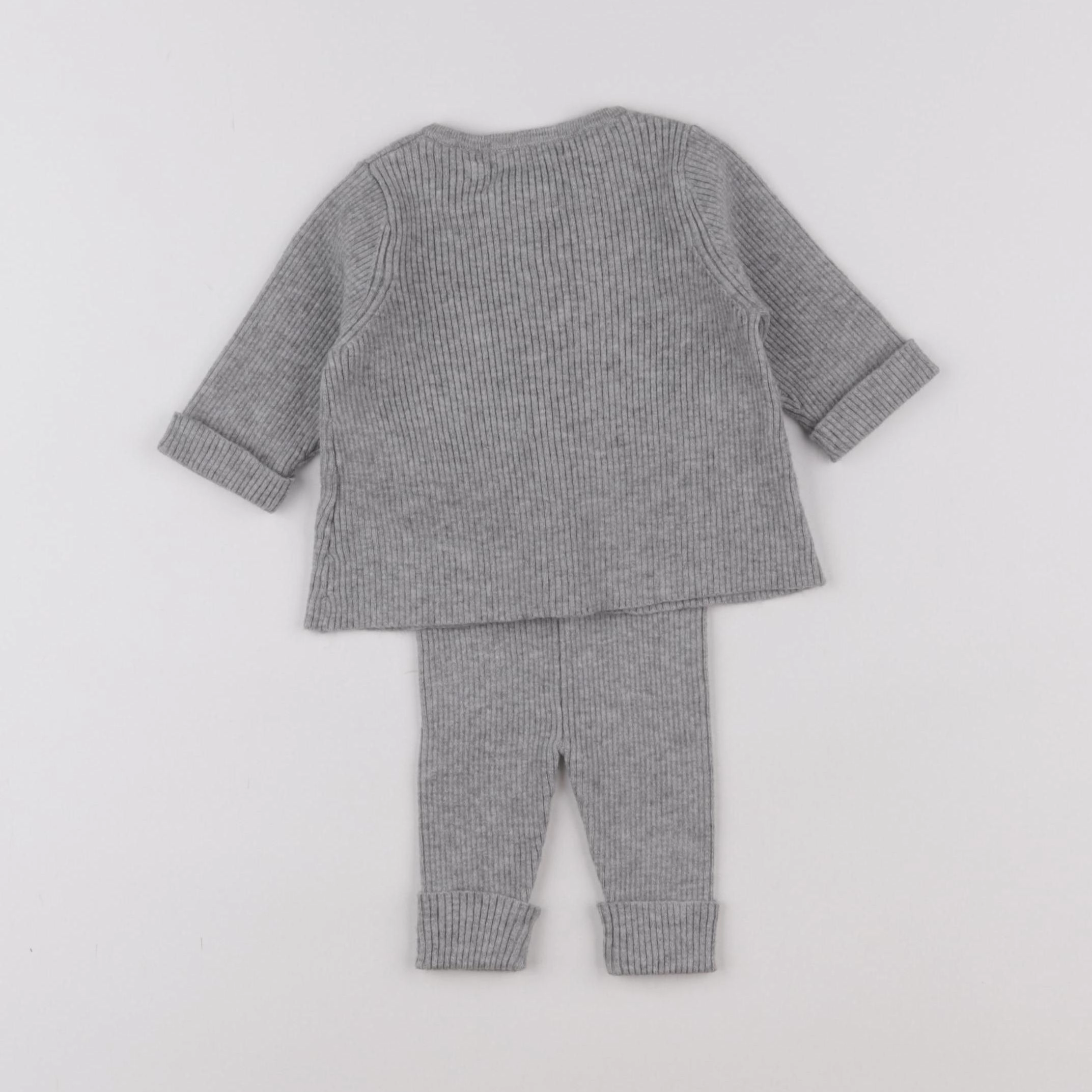 Vertbaudet - ensemble gris - 0/1 mois