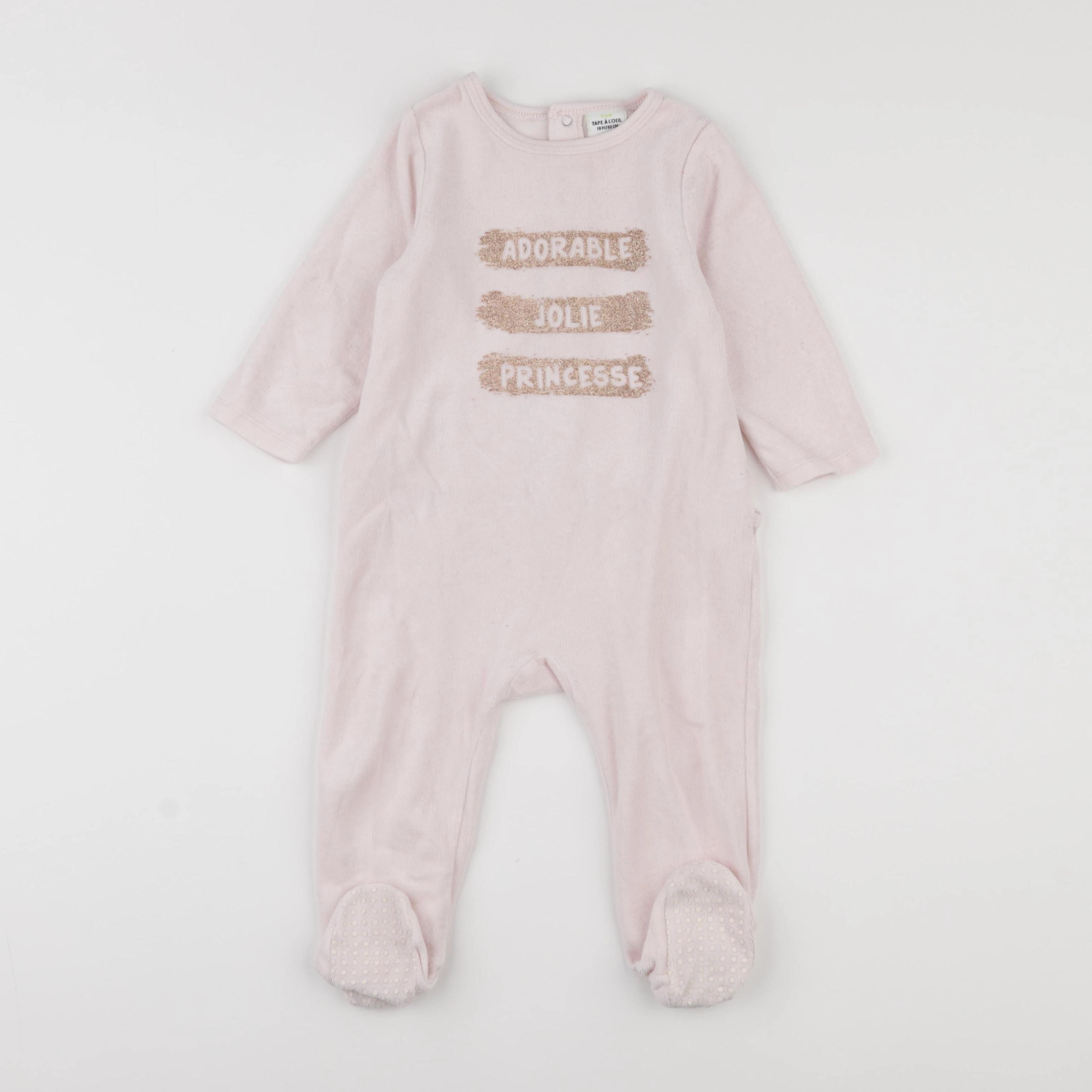Tape à l'oeil - pyjama velours rose - 18 mois