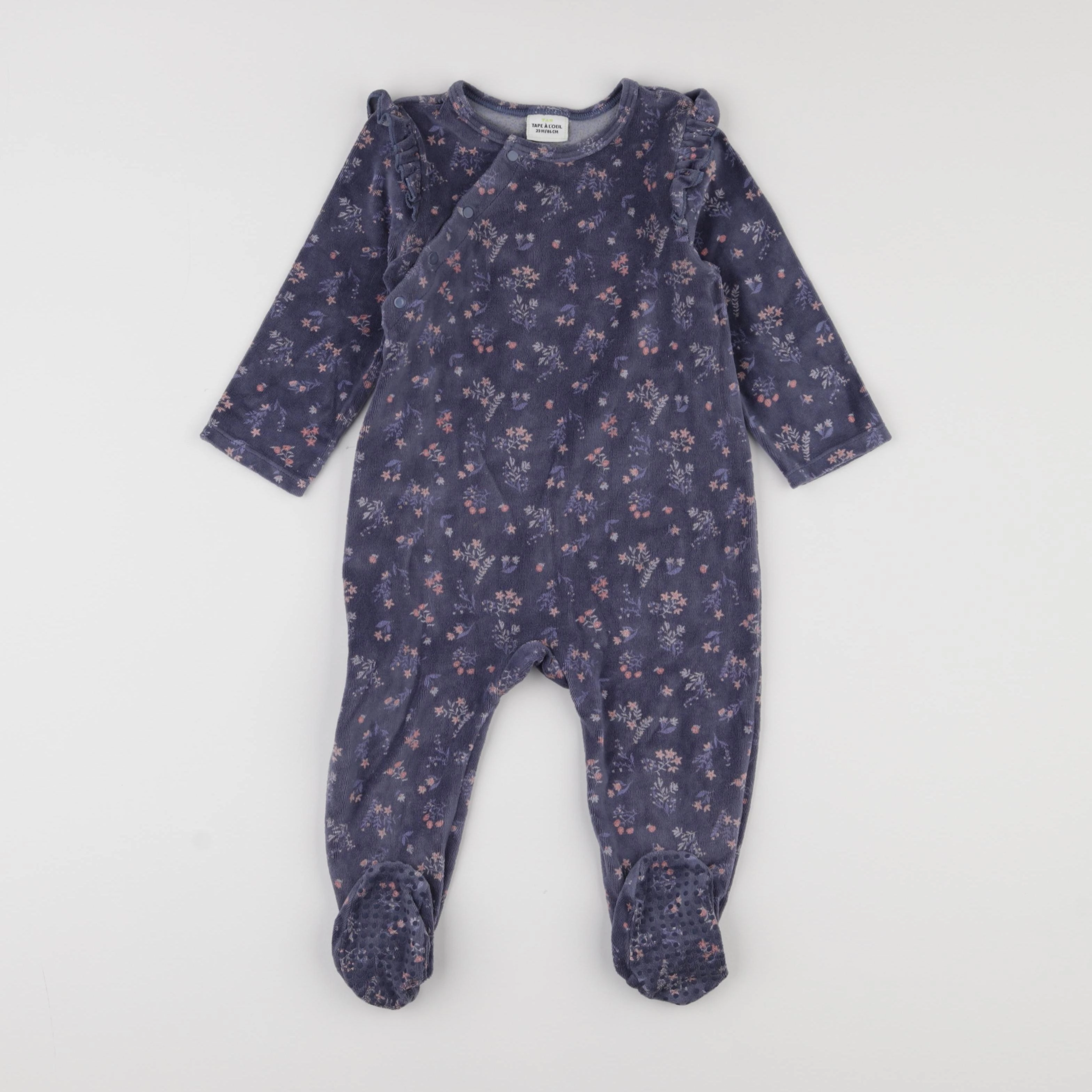 Tape à l'oeil - pyjama velours bleu - 24 mois