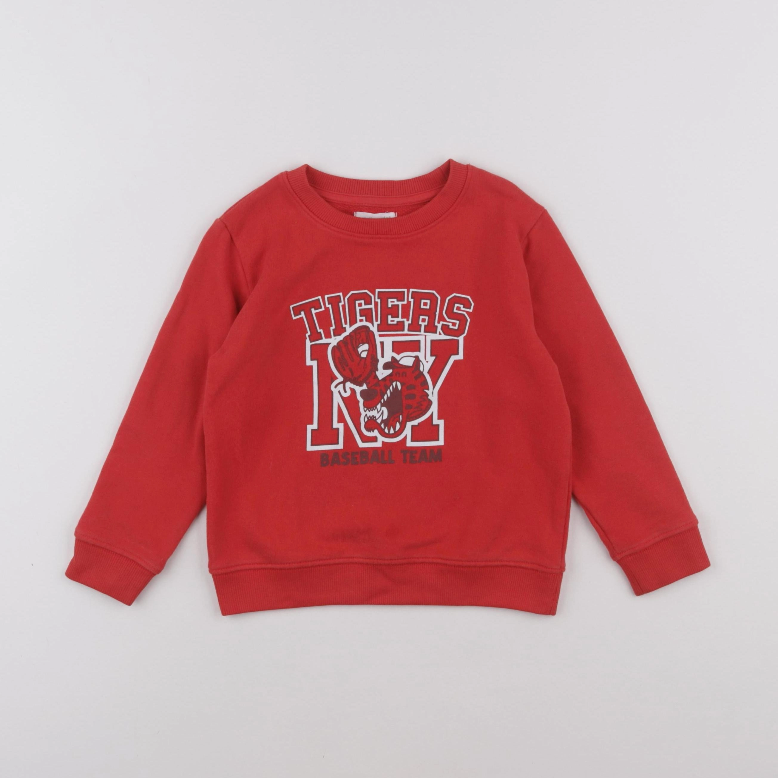 Vertbaudet - sweat rouge - 4 ans