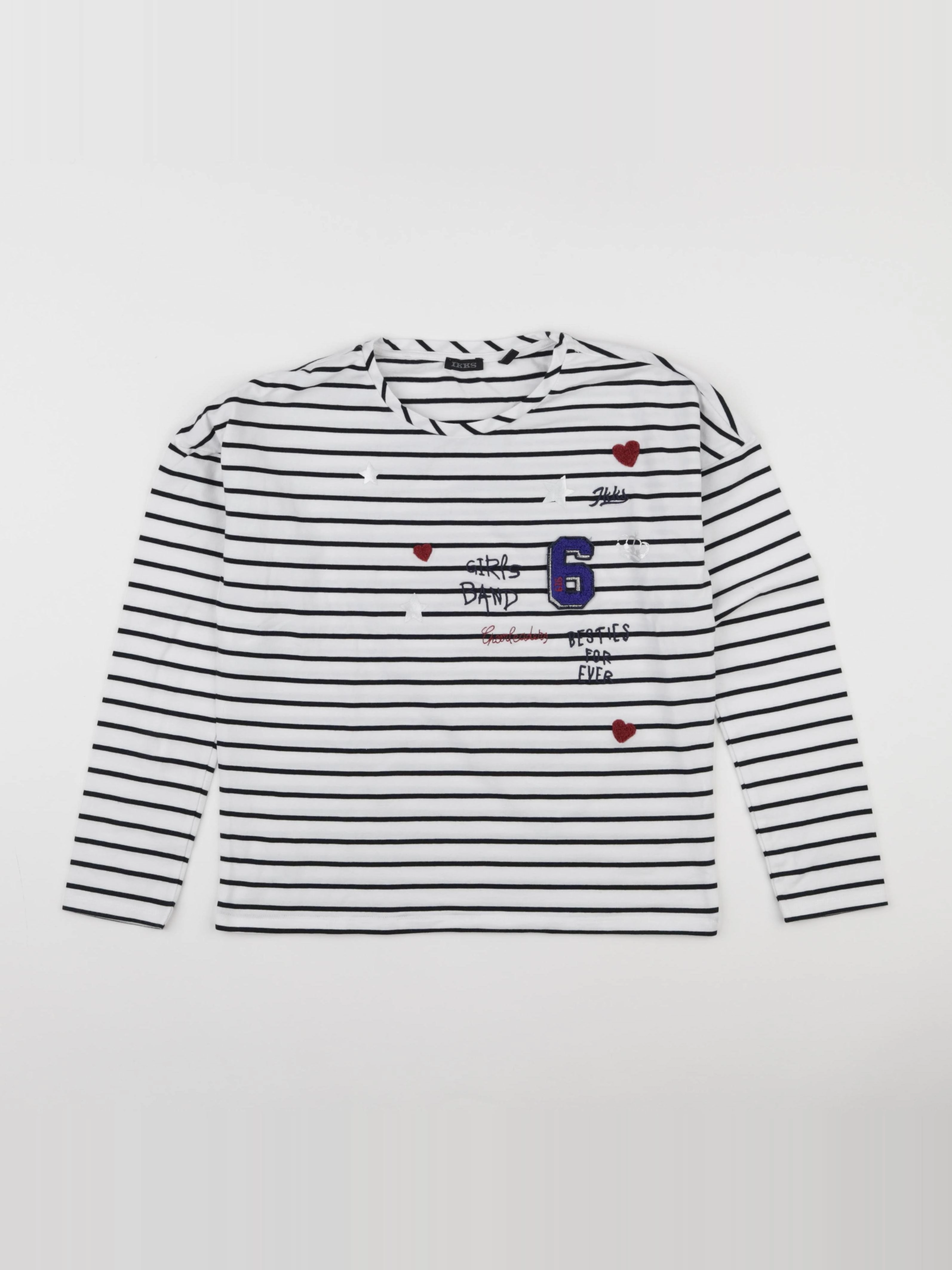 IKKS - tee-shirt blanc, noir - 10 ans