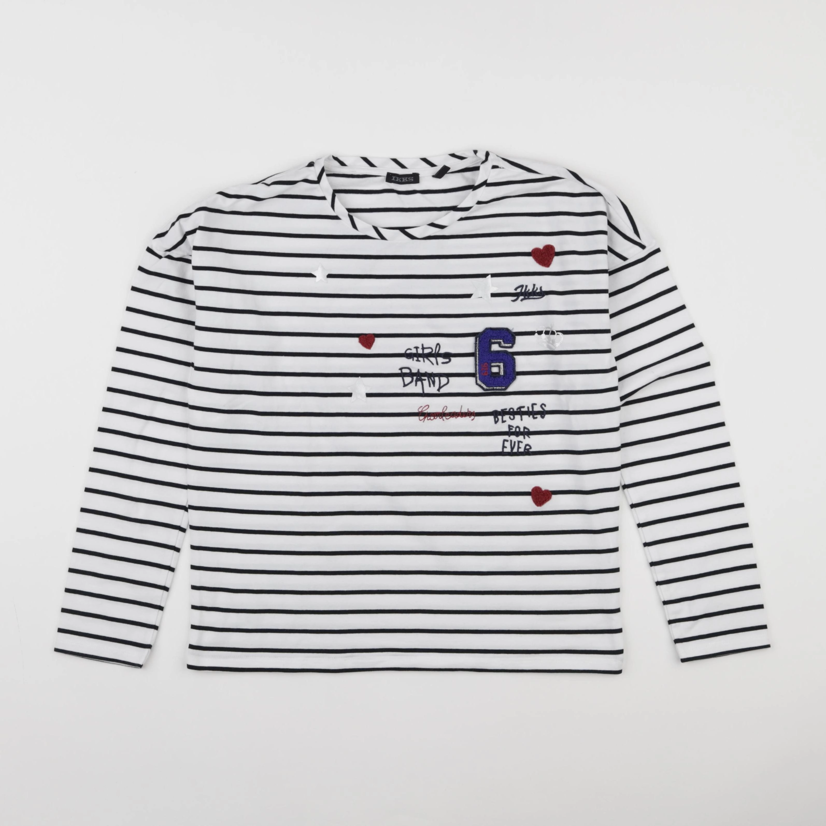 IKKS - tee-shirt blanc, noir - 10 ans