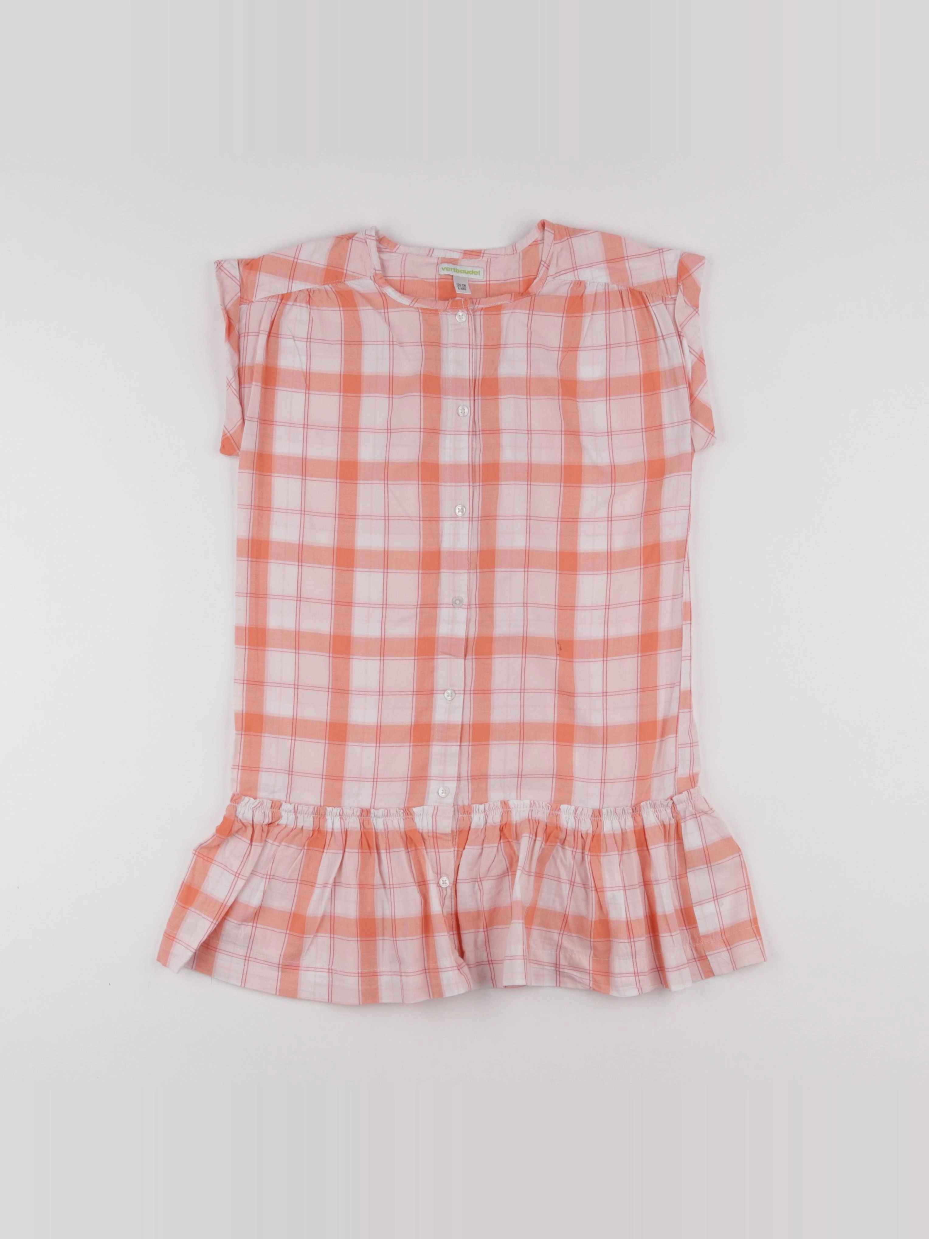 Vertbaudet - robe orange - 8 ans