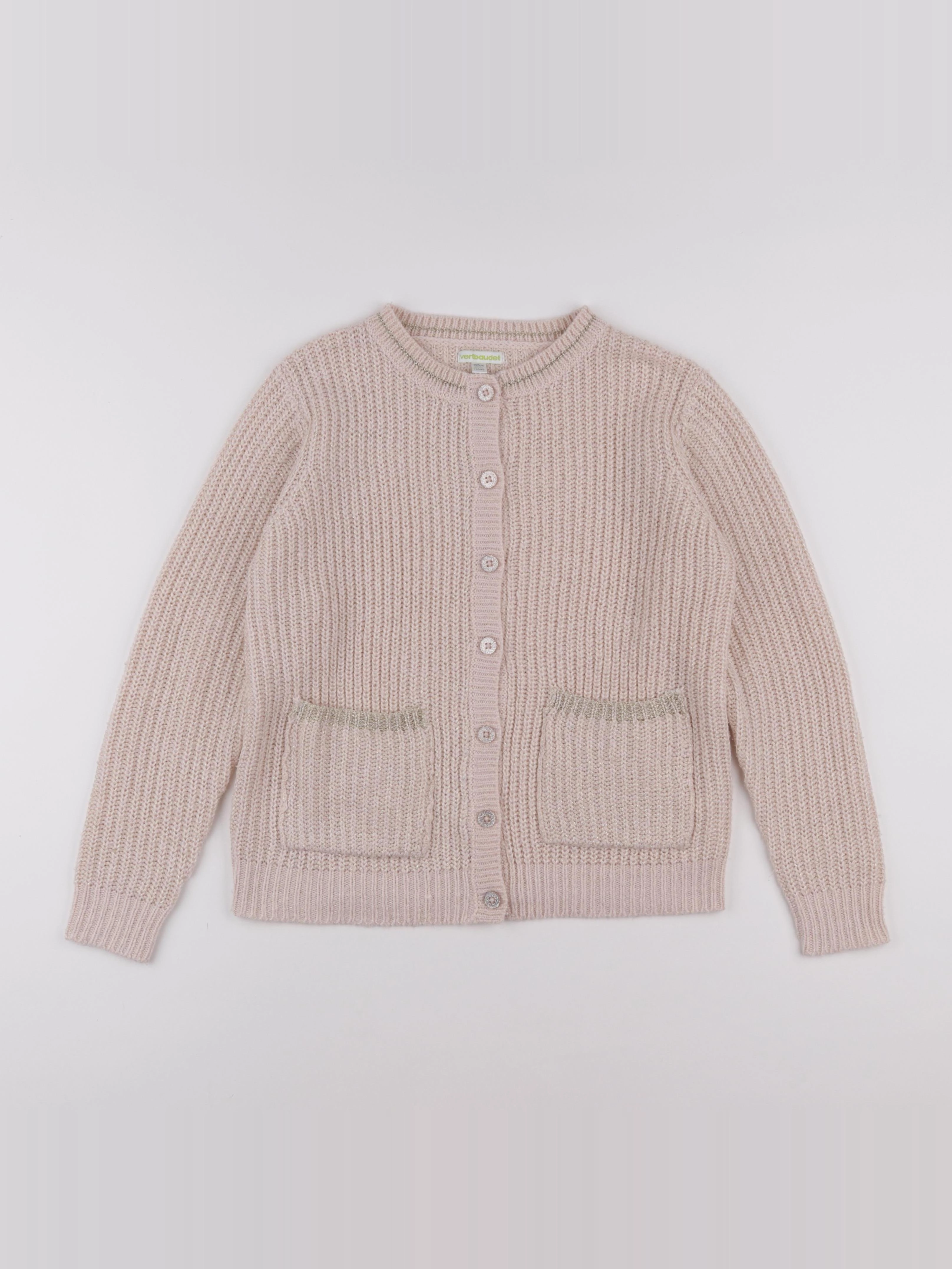 Vertbaudet - gilet rose, or - 12 ans