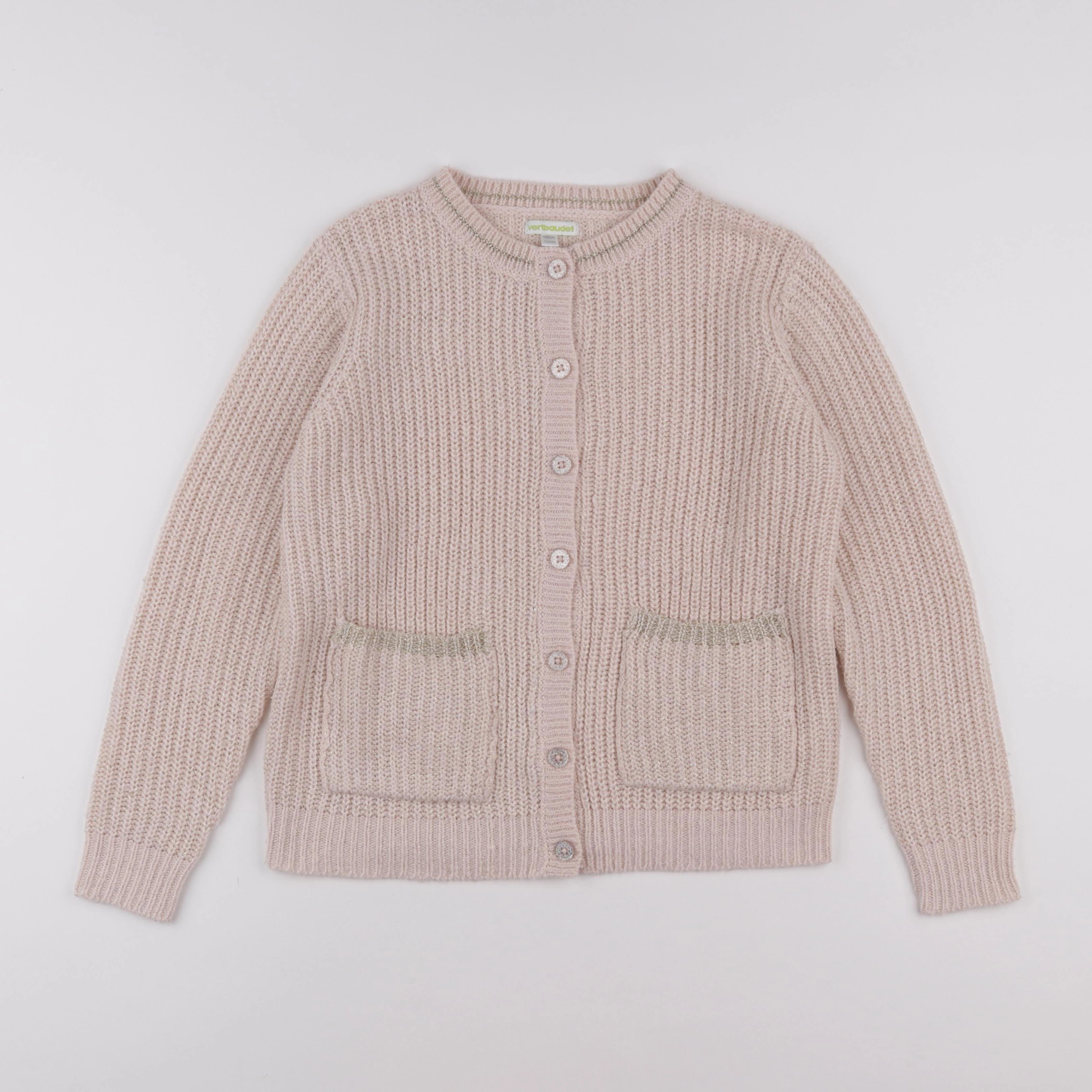 Vertbaudet - gilet rose, or - 12 ans
