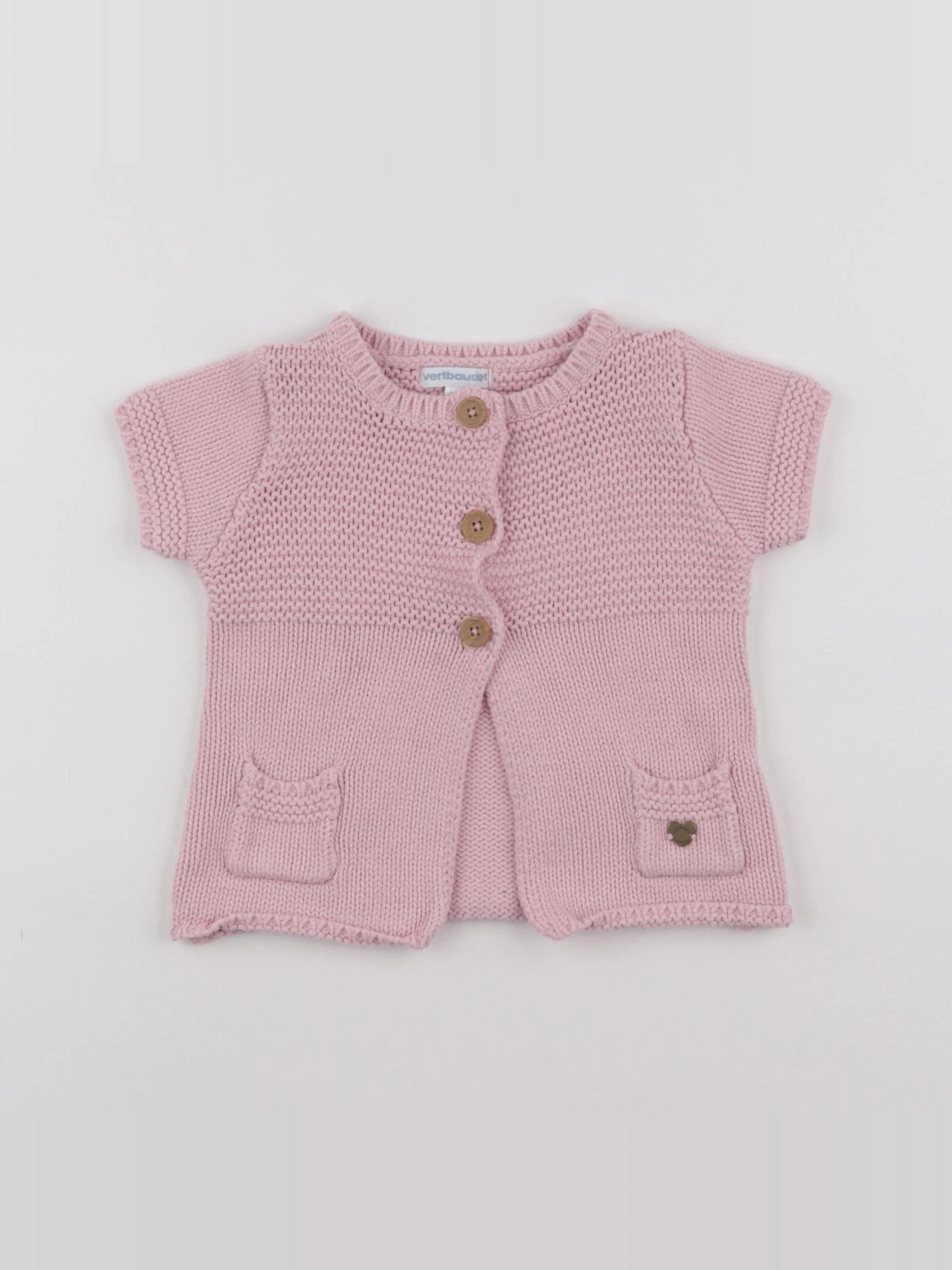 Vertbaudet - gilet rose - 18 mois