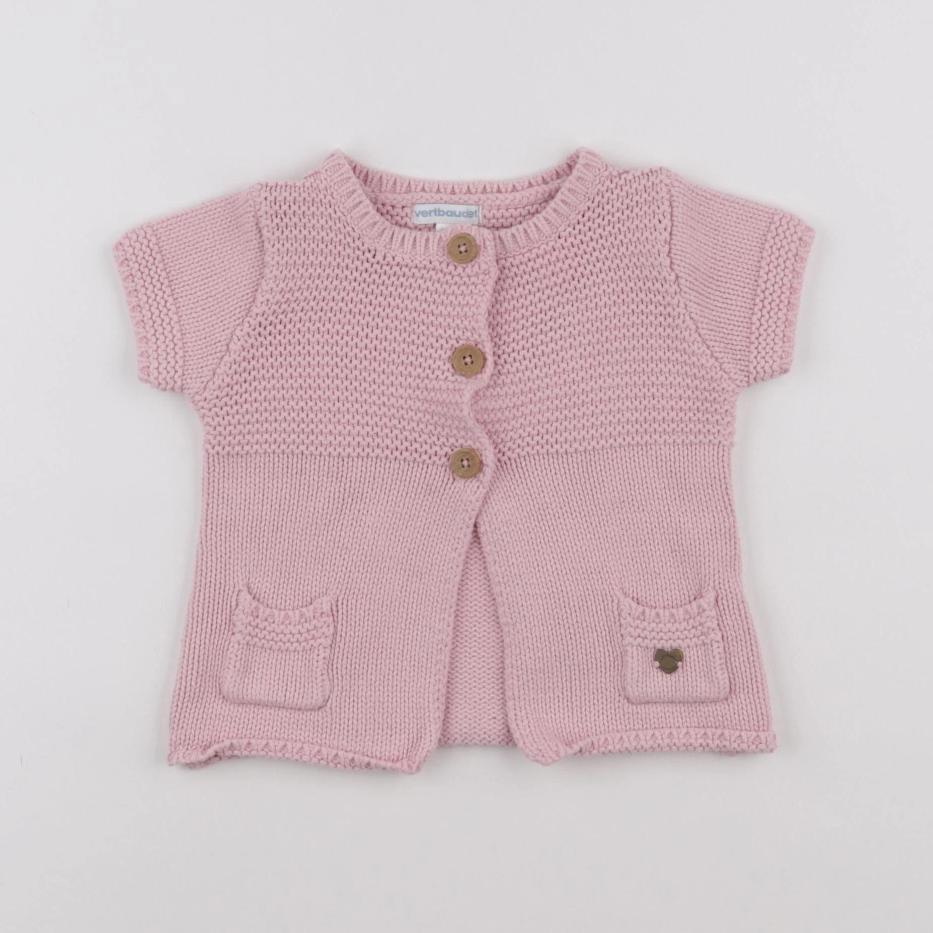 Vertbaudet - gilet rose - 18 mois
